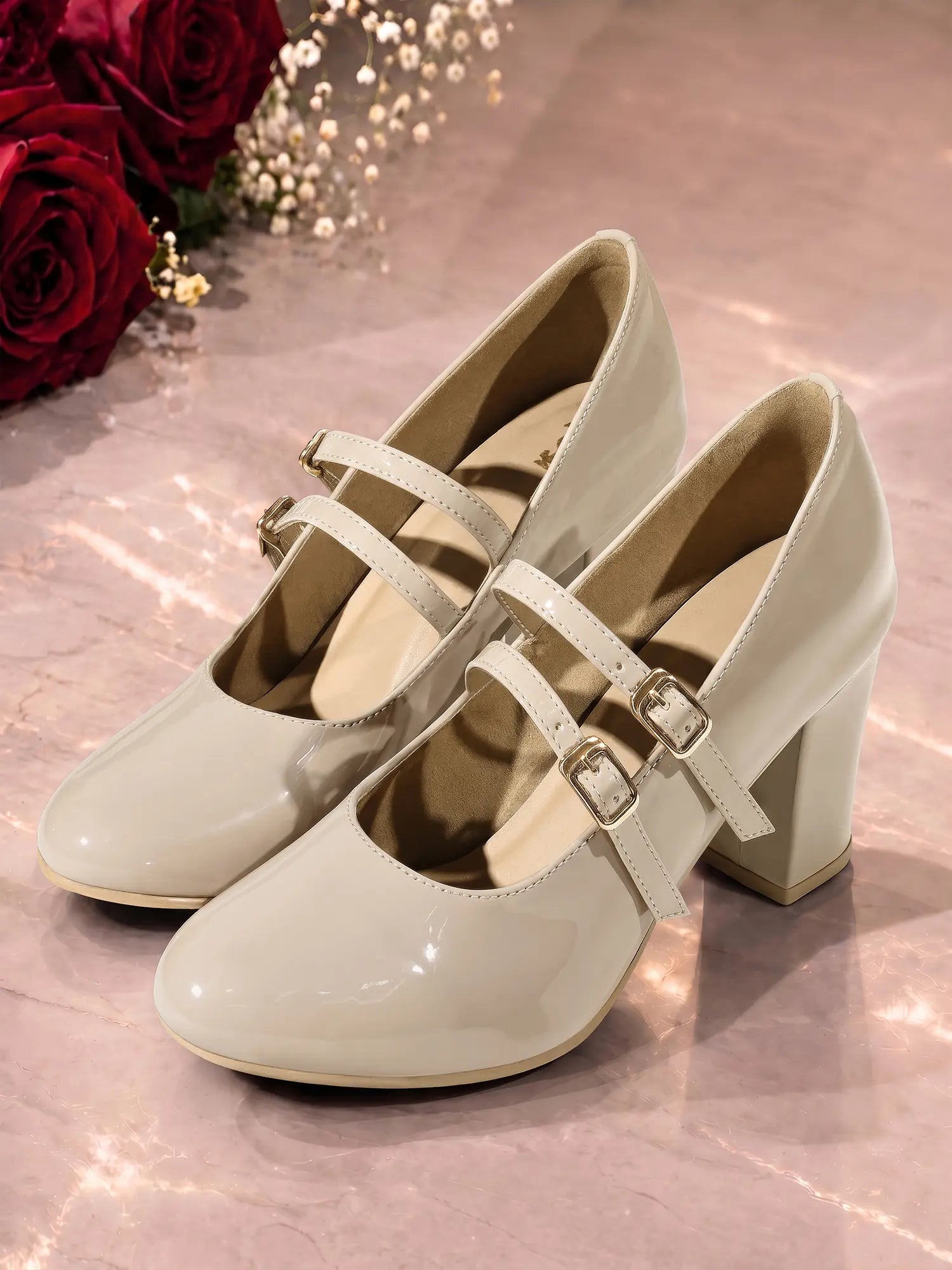 Women's Nude Luxury Comfort Block Heel Sandals