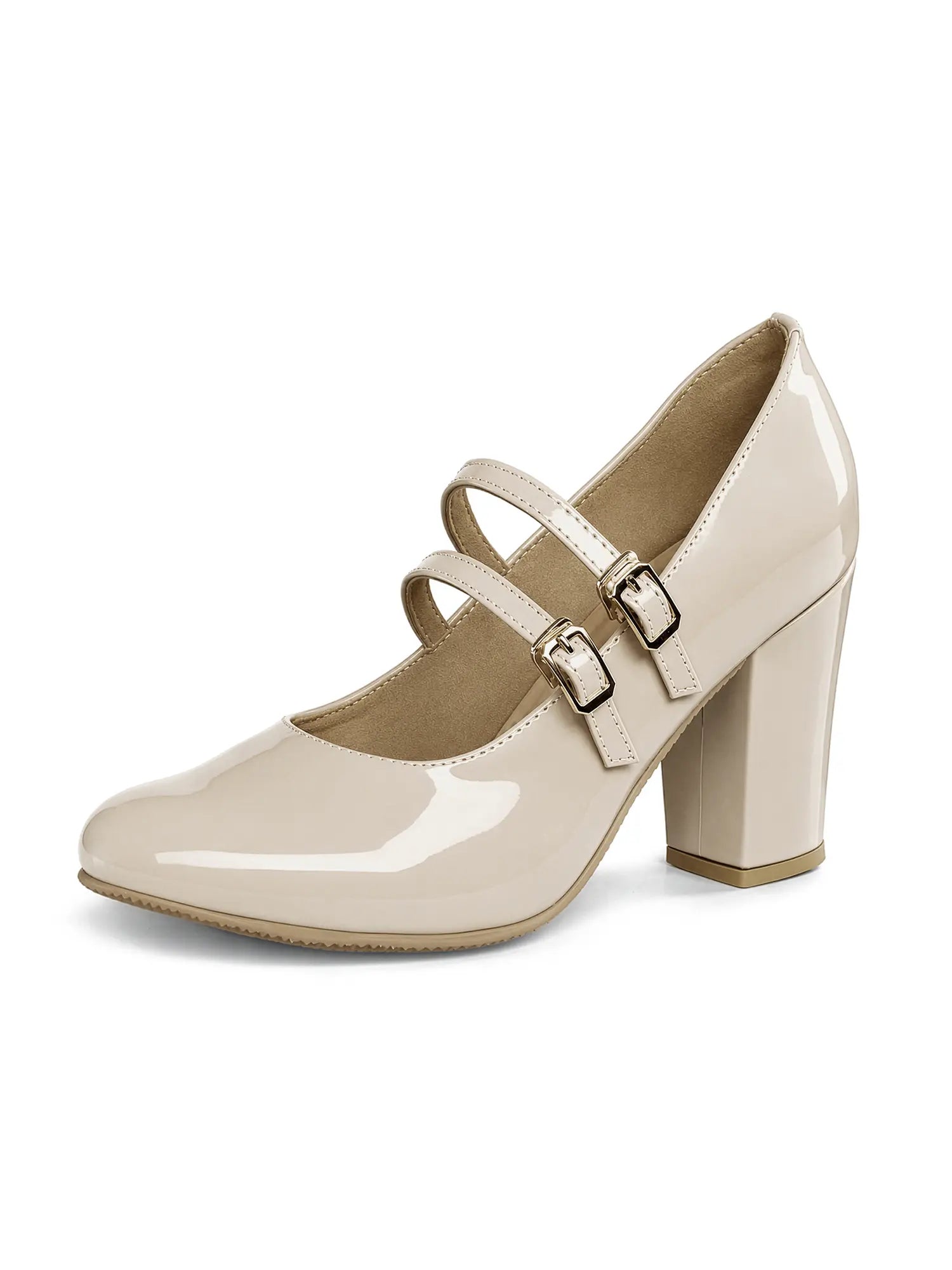 Women's Nude Luxury Comfort Block Heel Sandals