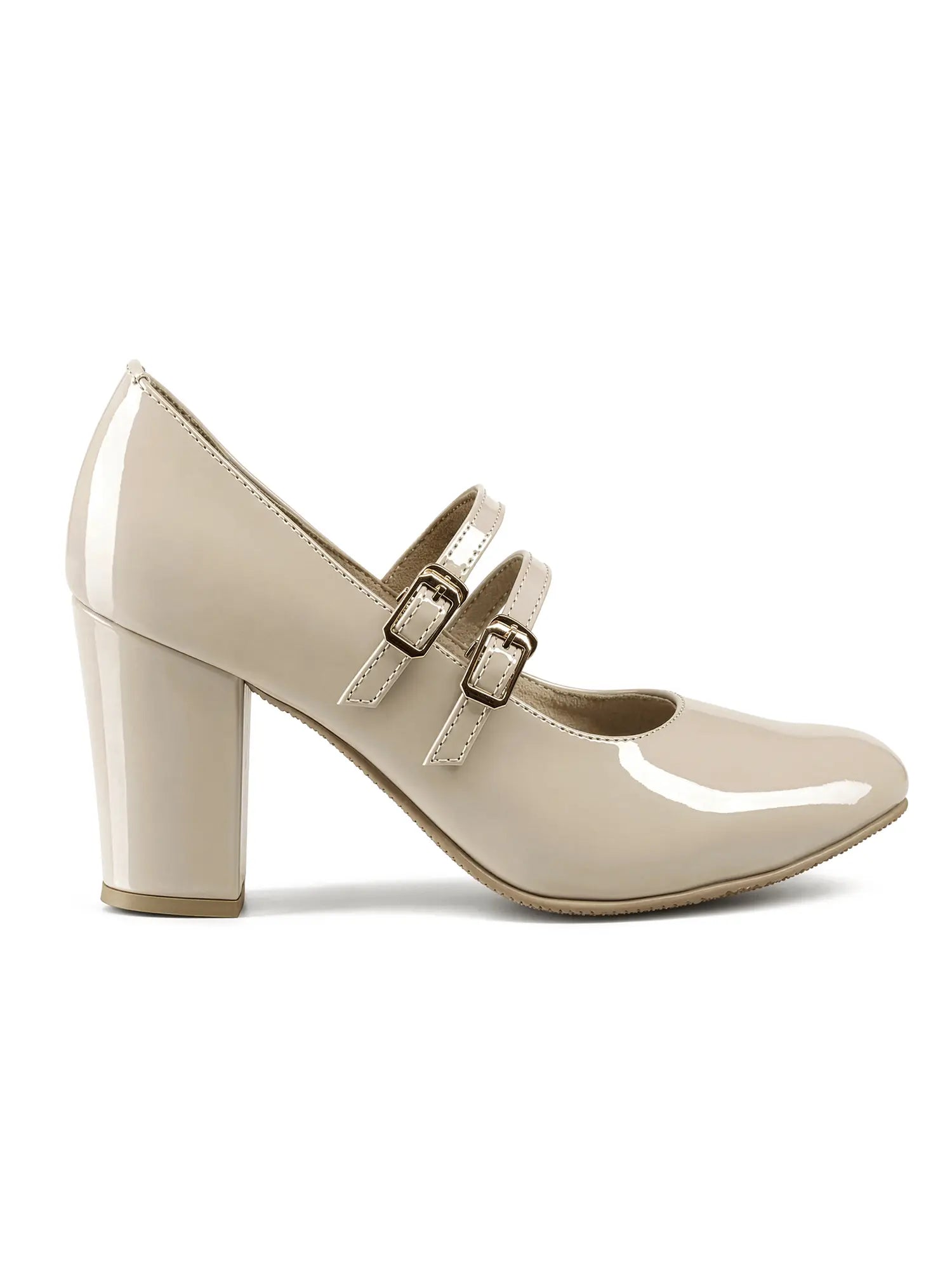 Women's Nude Luxury Comfort Block Heel Sandals
