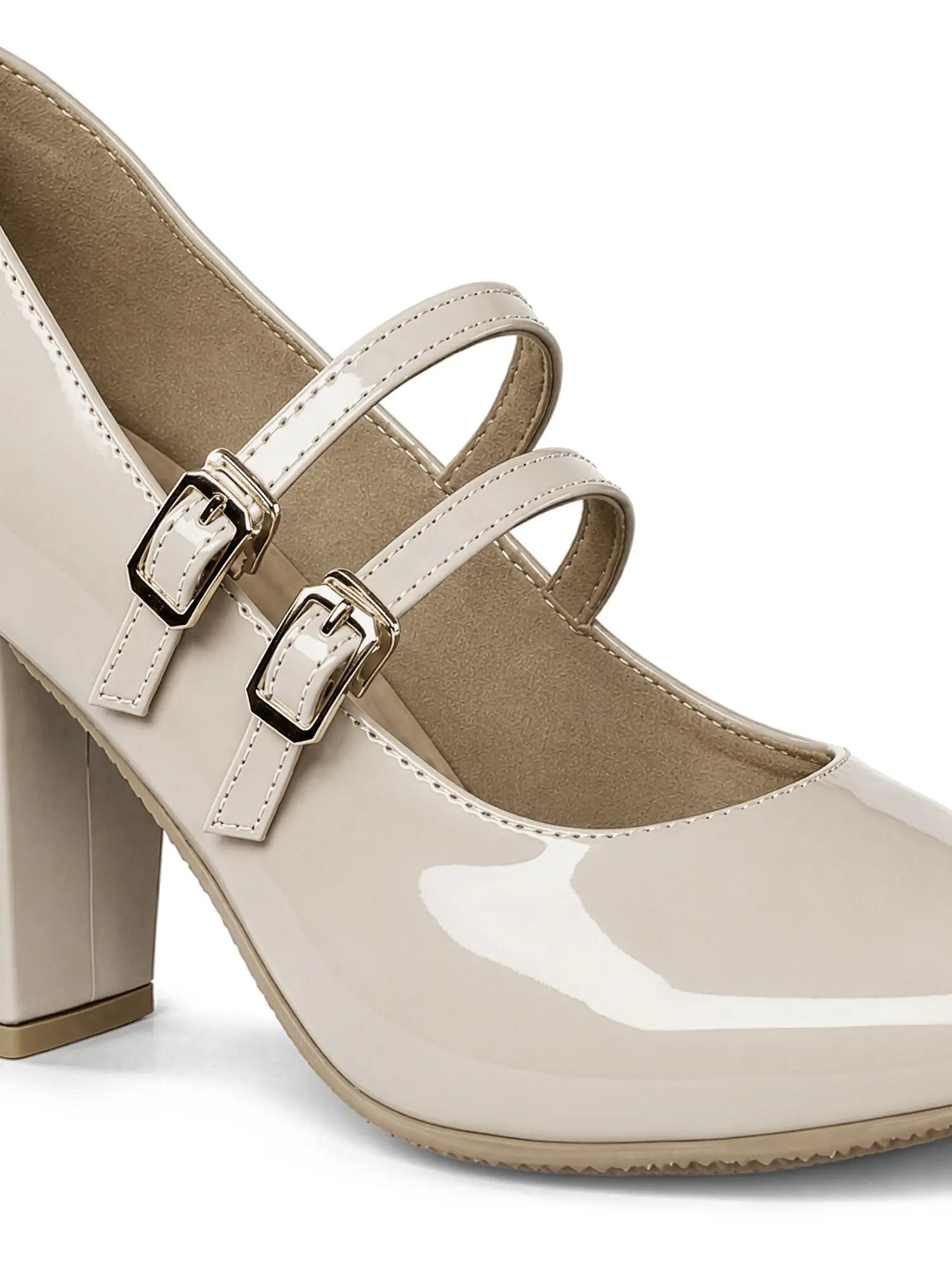 Women's Nude Luxury Comfort Block Heel Sandals
