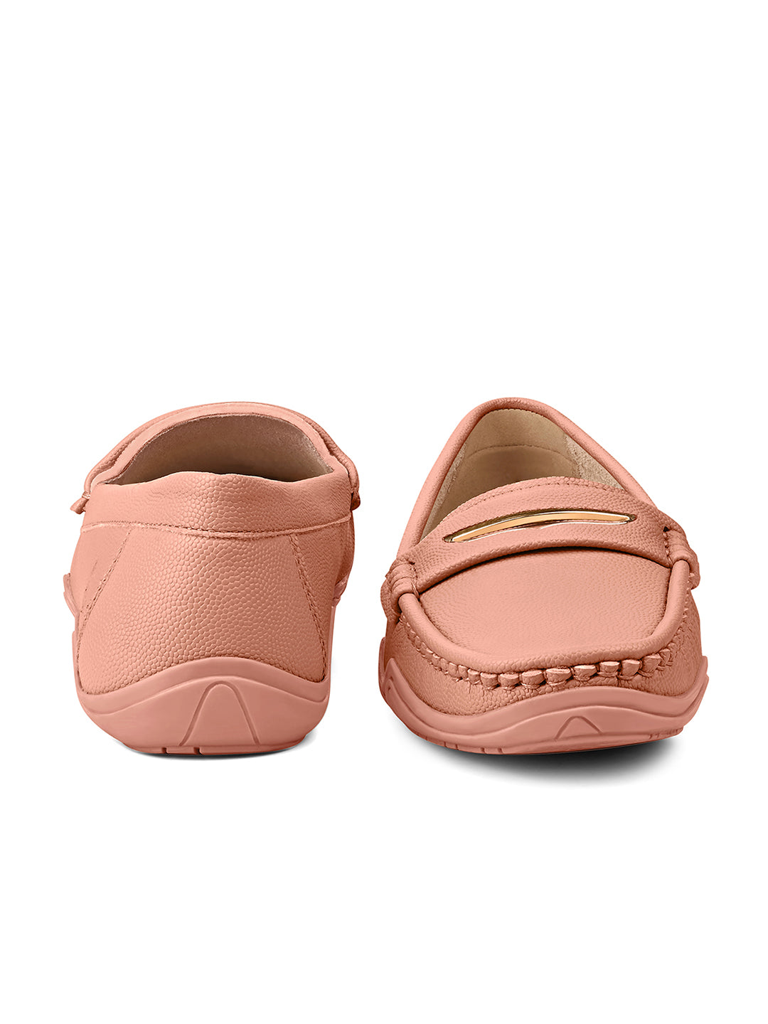 Women's Pink Premium Solid Slip-On Casual Loafers