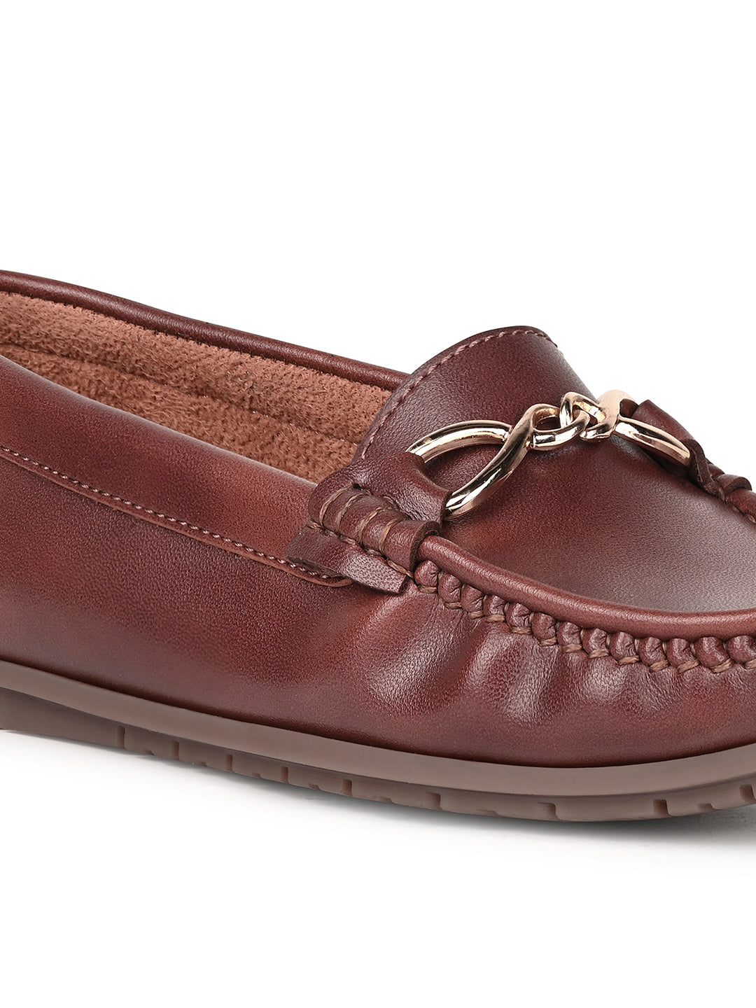 Women's Tan Premium Solid Slip-On Casual Loafers