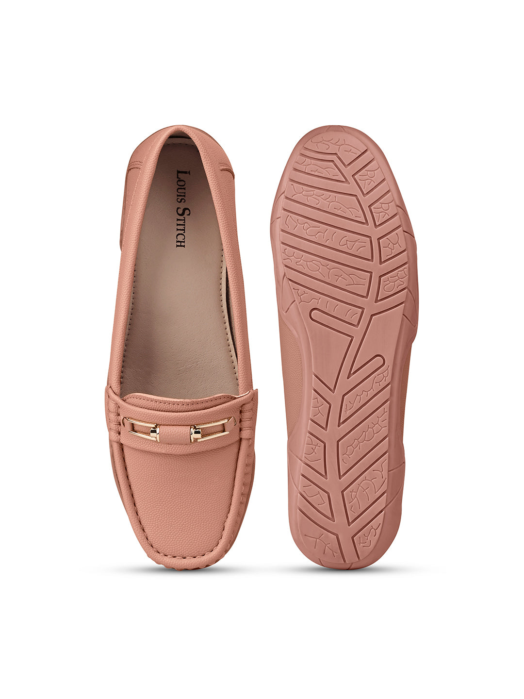 Women's Pink Premium Solid Slip-On Casual Loafers