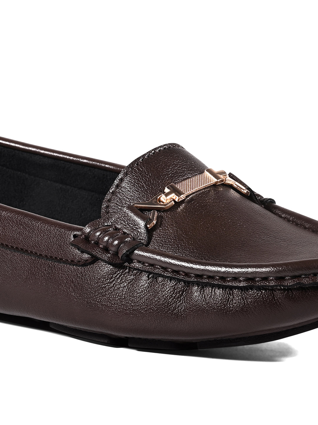 Women's Brown Premium Solid Slip-On Casual Loafers
