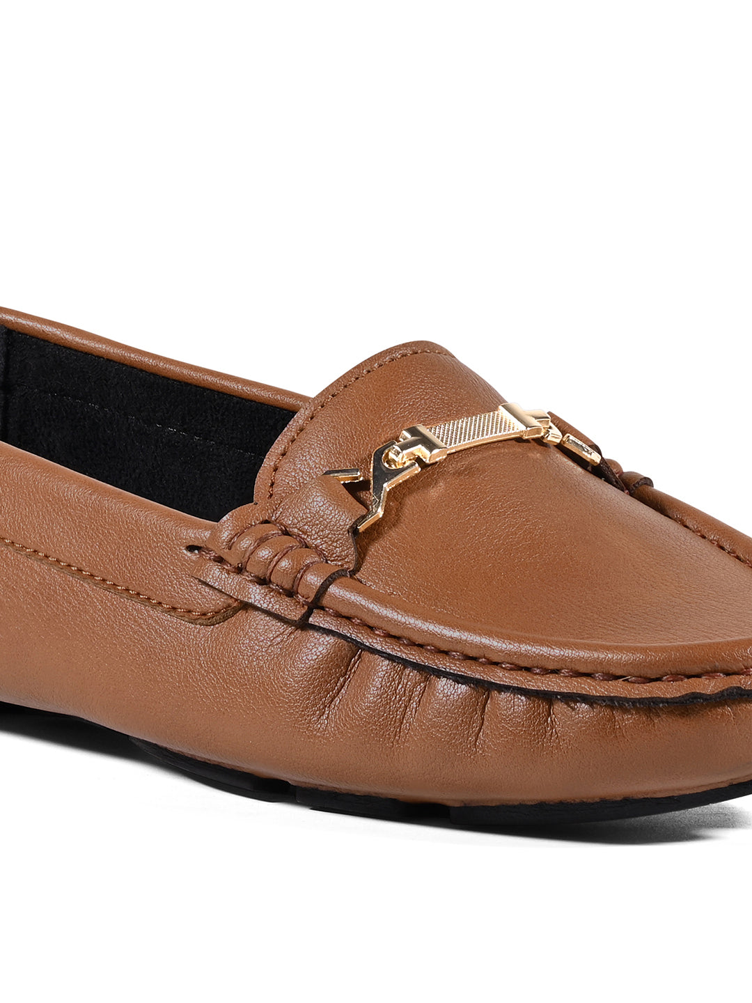 Women's Tan Premium Solid Slip-On Casual Loafers