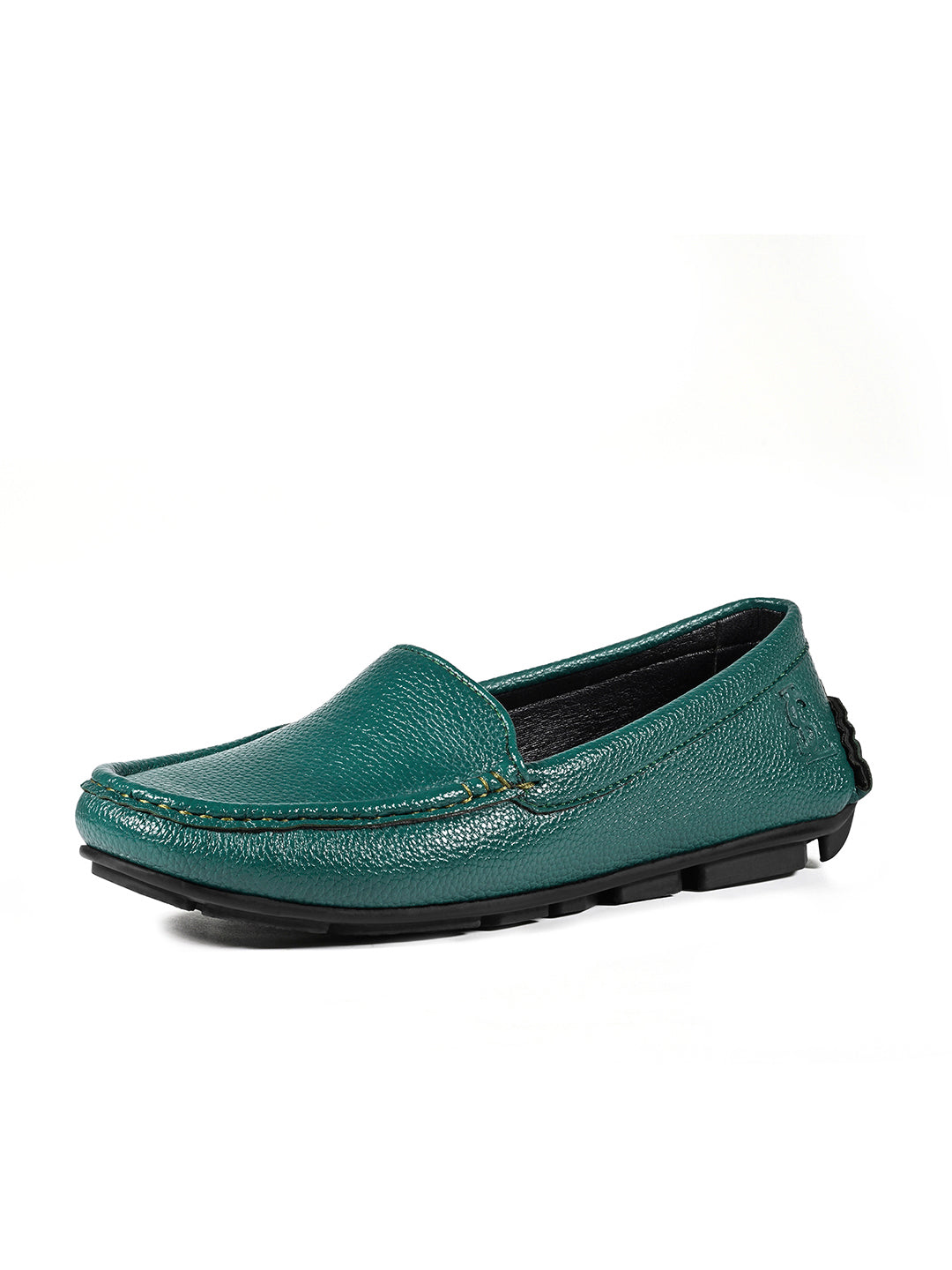 Women's Peacock Blue Premium Solid Slip-On Casual Loafers