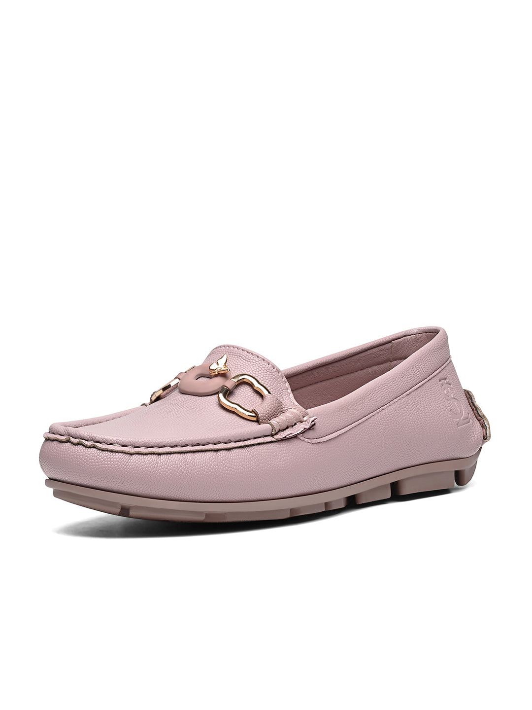 Women's Pink Premium Solid Slip-On Casual Loafers