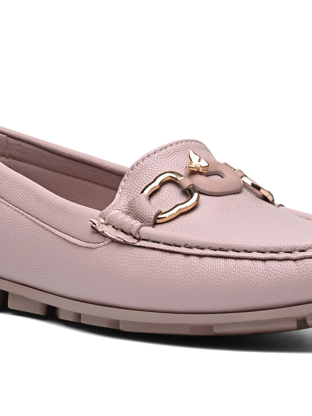 Women's Pink Premium Solid Slip-On Casual Loafers