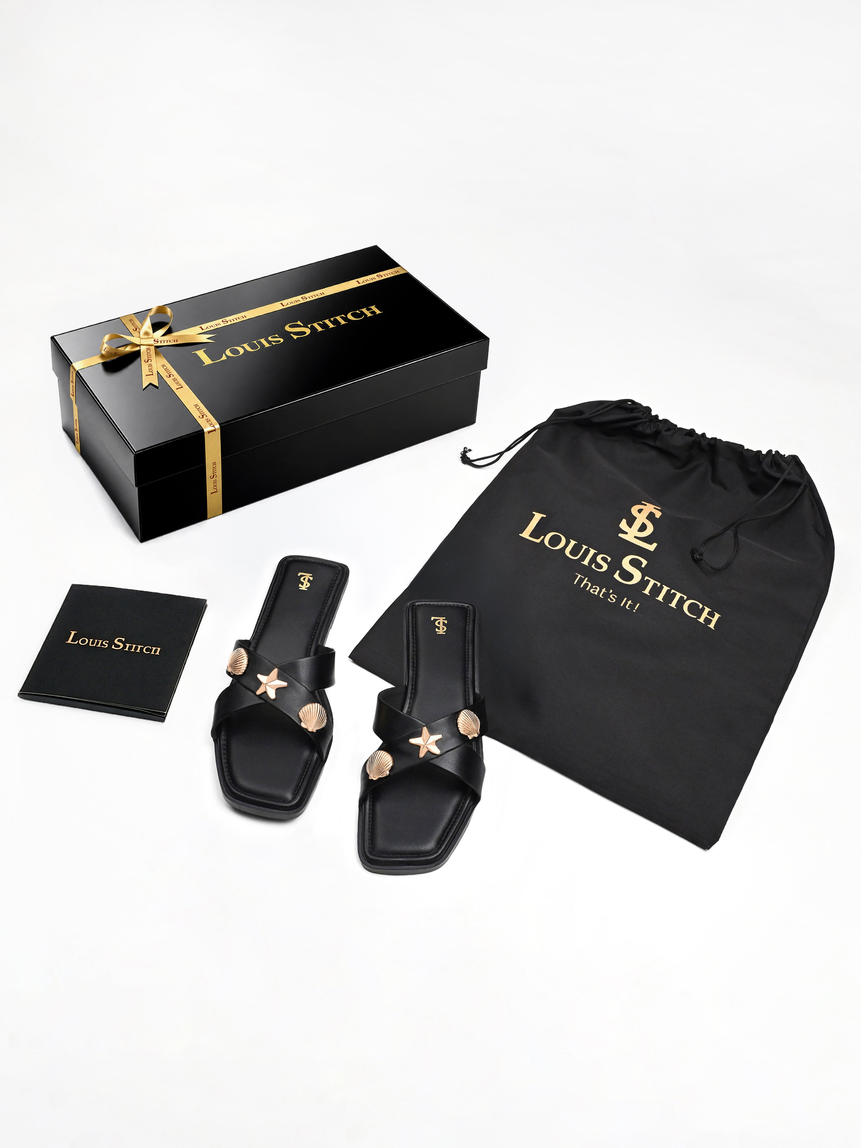 Women's Chic Black Cross-Strap Flat Sandals