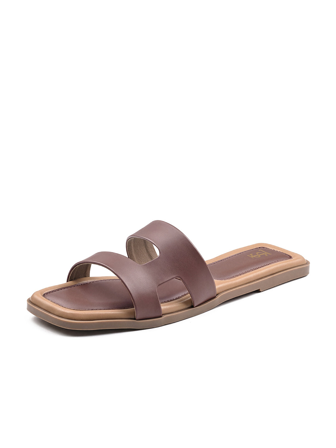 Women's Cocoa Brown Chic Dual-Strap Flat Sandals