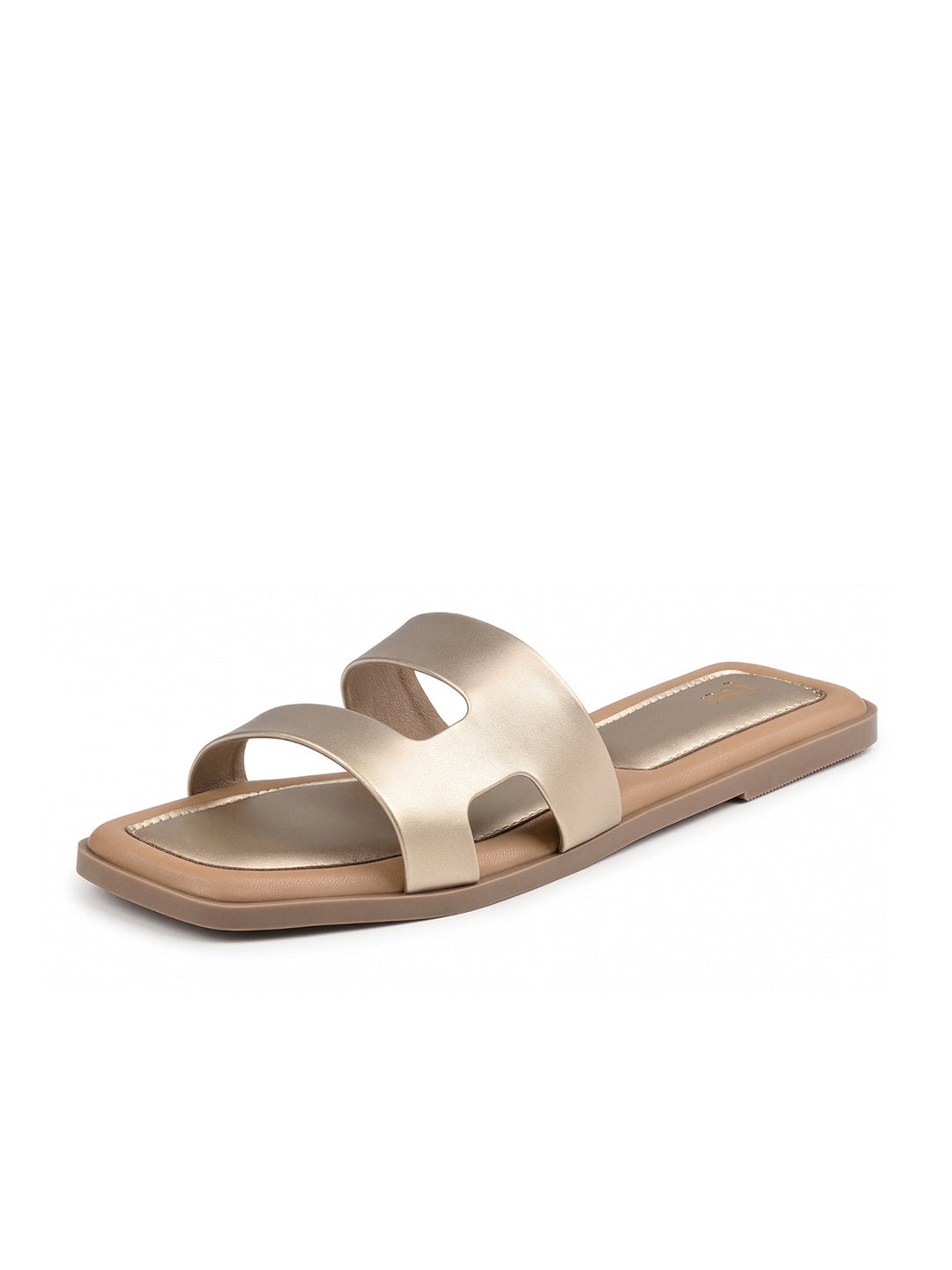 Women's Golden Glow Chic Dual-Strap Flat Sandals