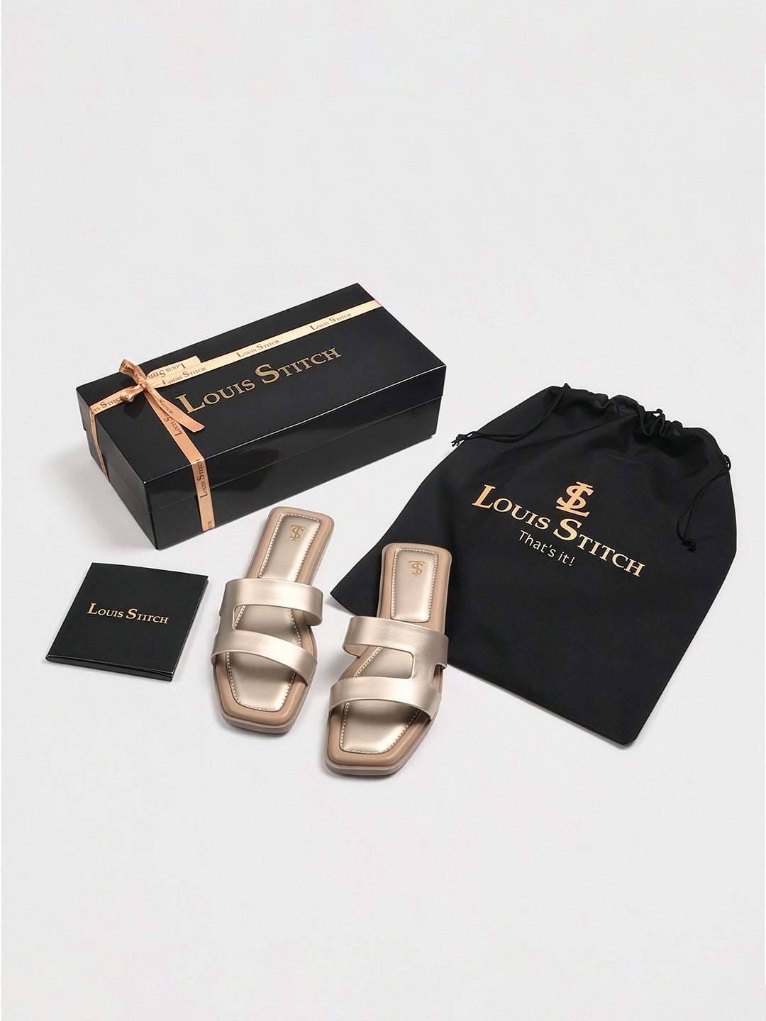 Women's Golden Glow Chic Dual-Strap Flat Sandals