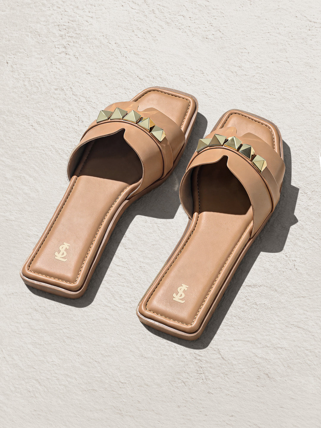 Women's Caramel Beige Elegant Flat Sandals