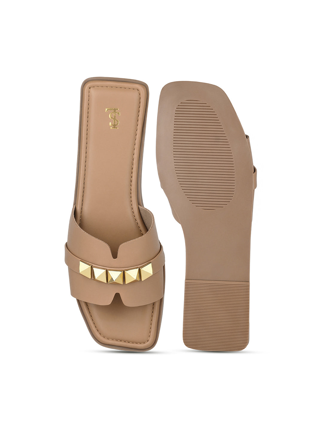 Women's Caramel Beige Elegant Flat Sandals