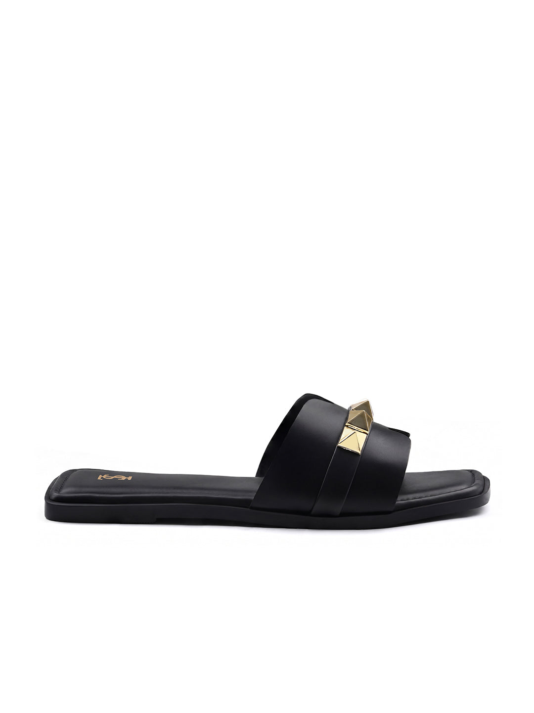 Women's Muse Black Elegant Flat Sandals