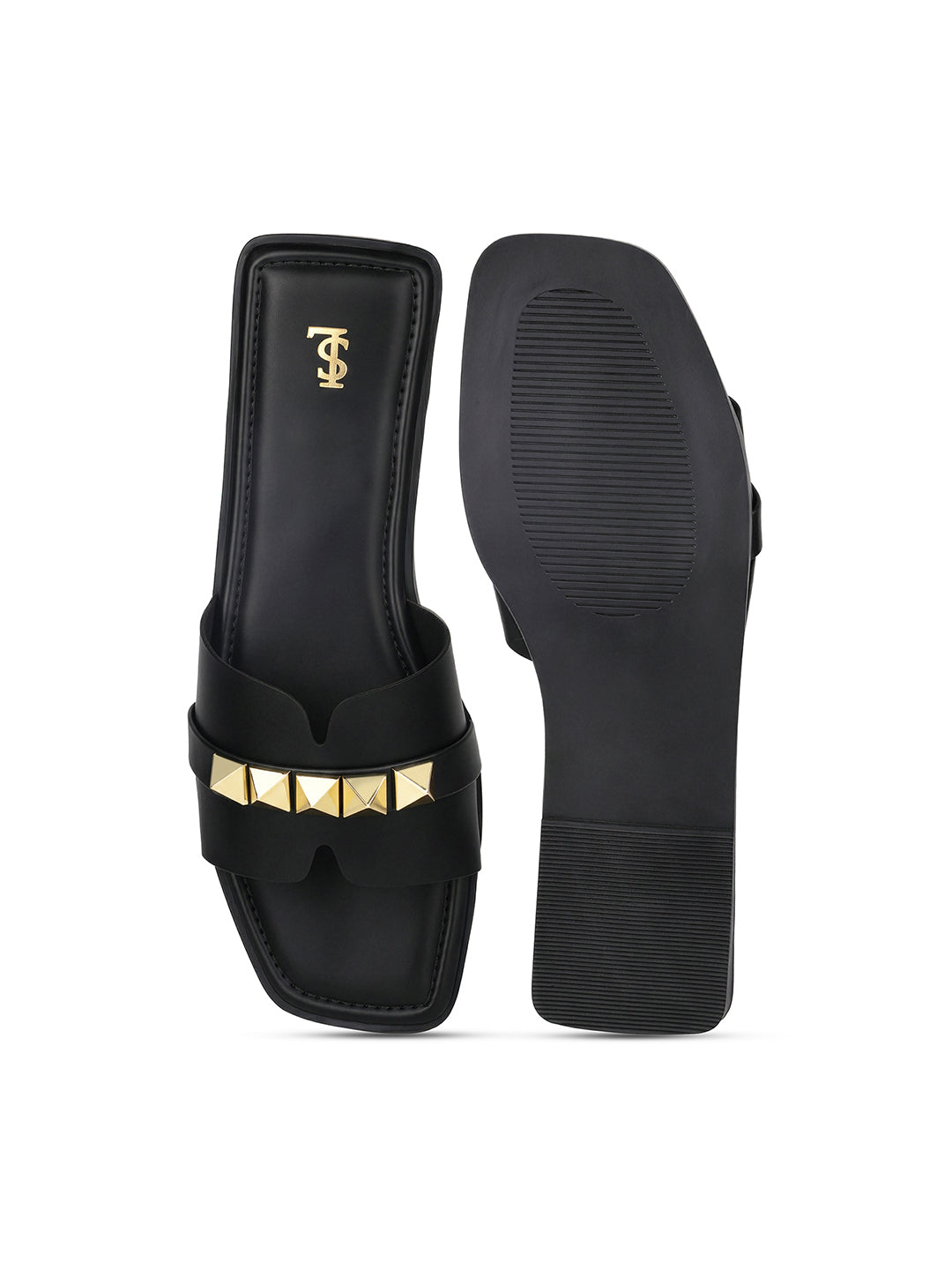 Women's Muse Black Elegant Flat Sandals