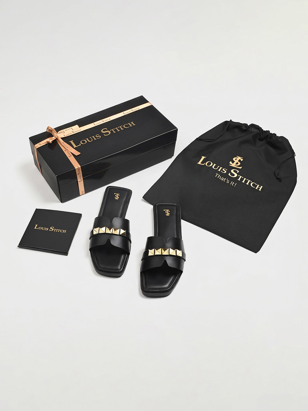 Women's Muse Black Elegant Flat Sandals