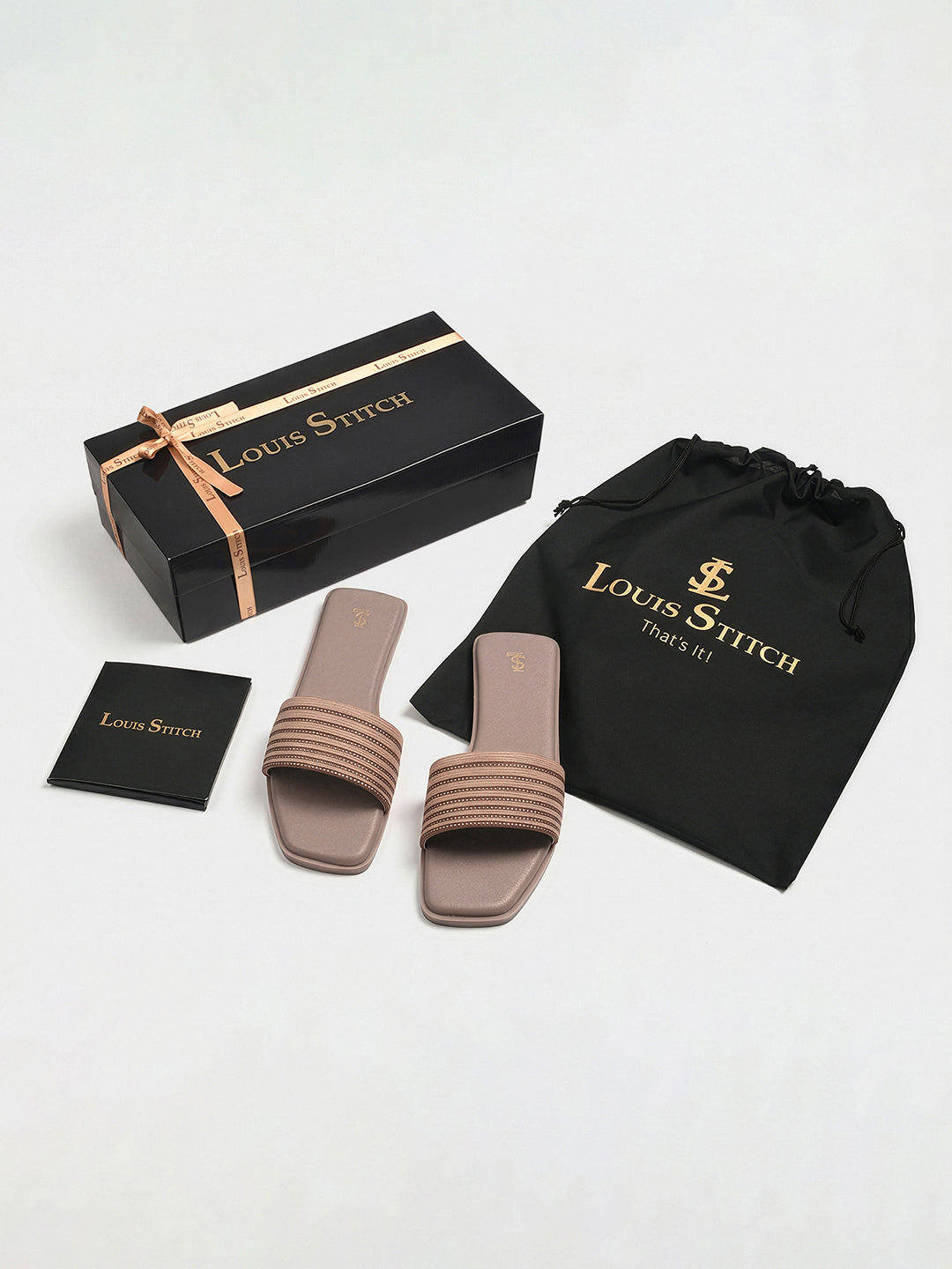Women's Champagne Gold Elegant Flat Sandals