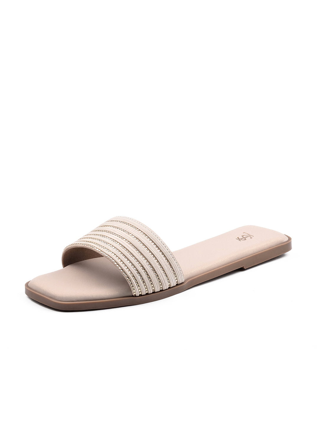 Women's Pearl White Elegant Flat Sandals