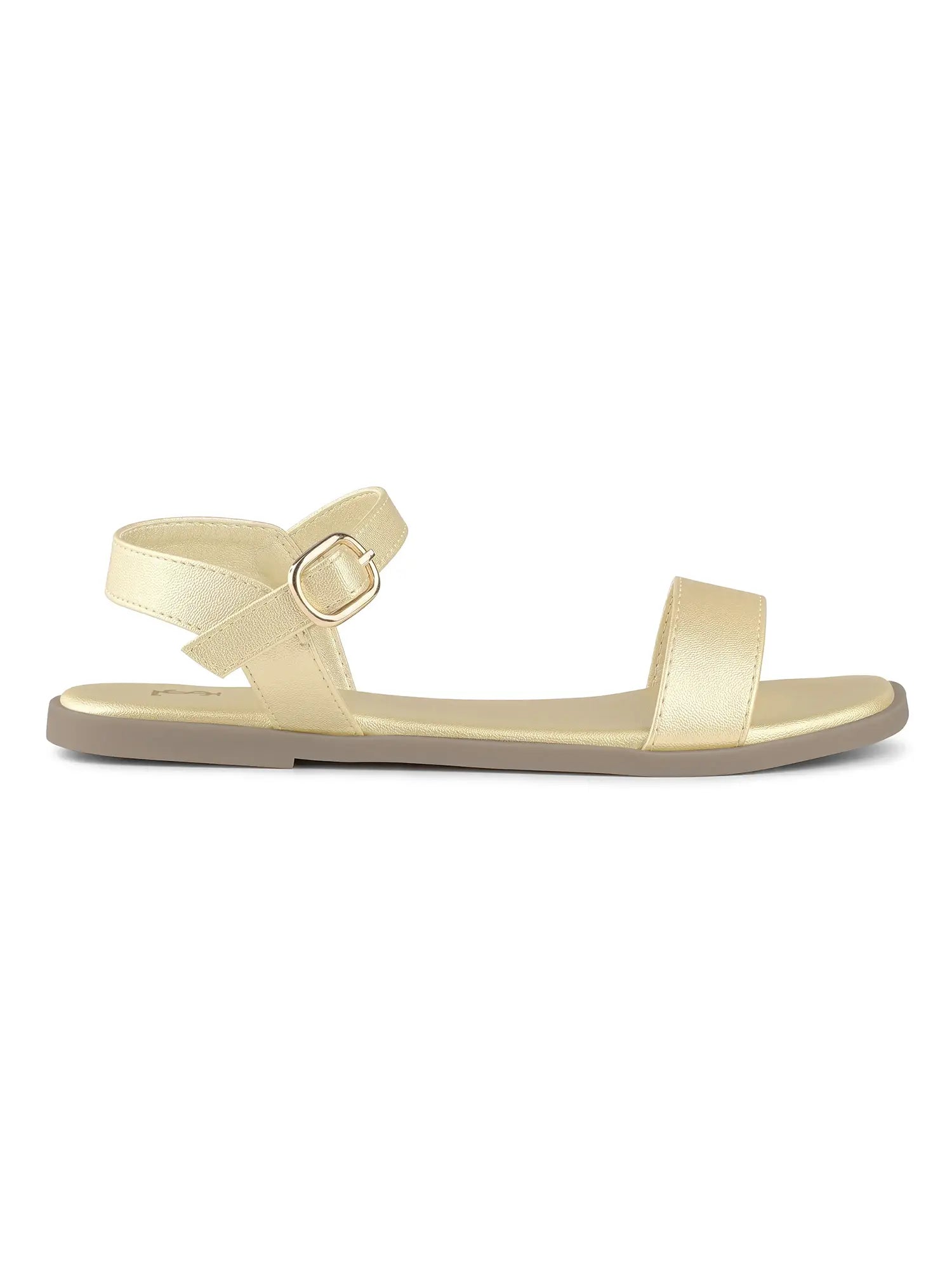 Women's Golden Slip-On Flat Sandals