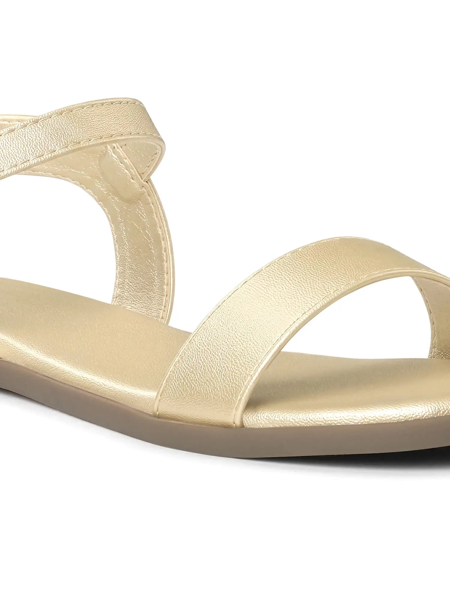 Women's Golden Slip-On Flat Sandals