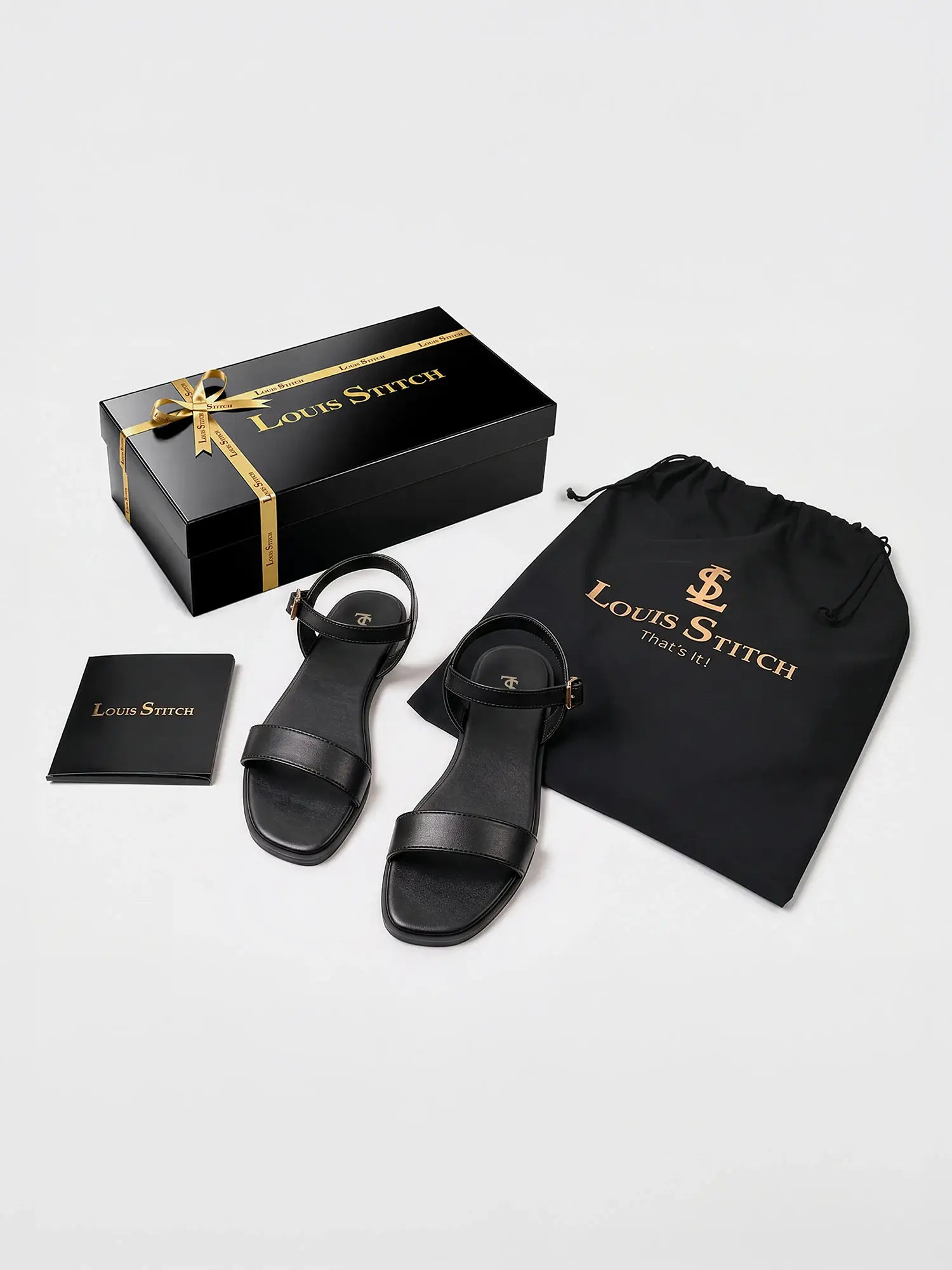 Women's Black Slip-On Flat Sandals