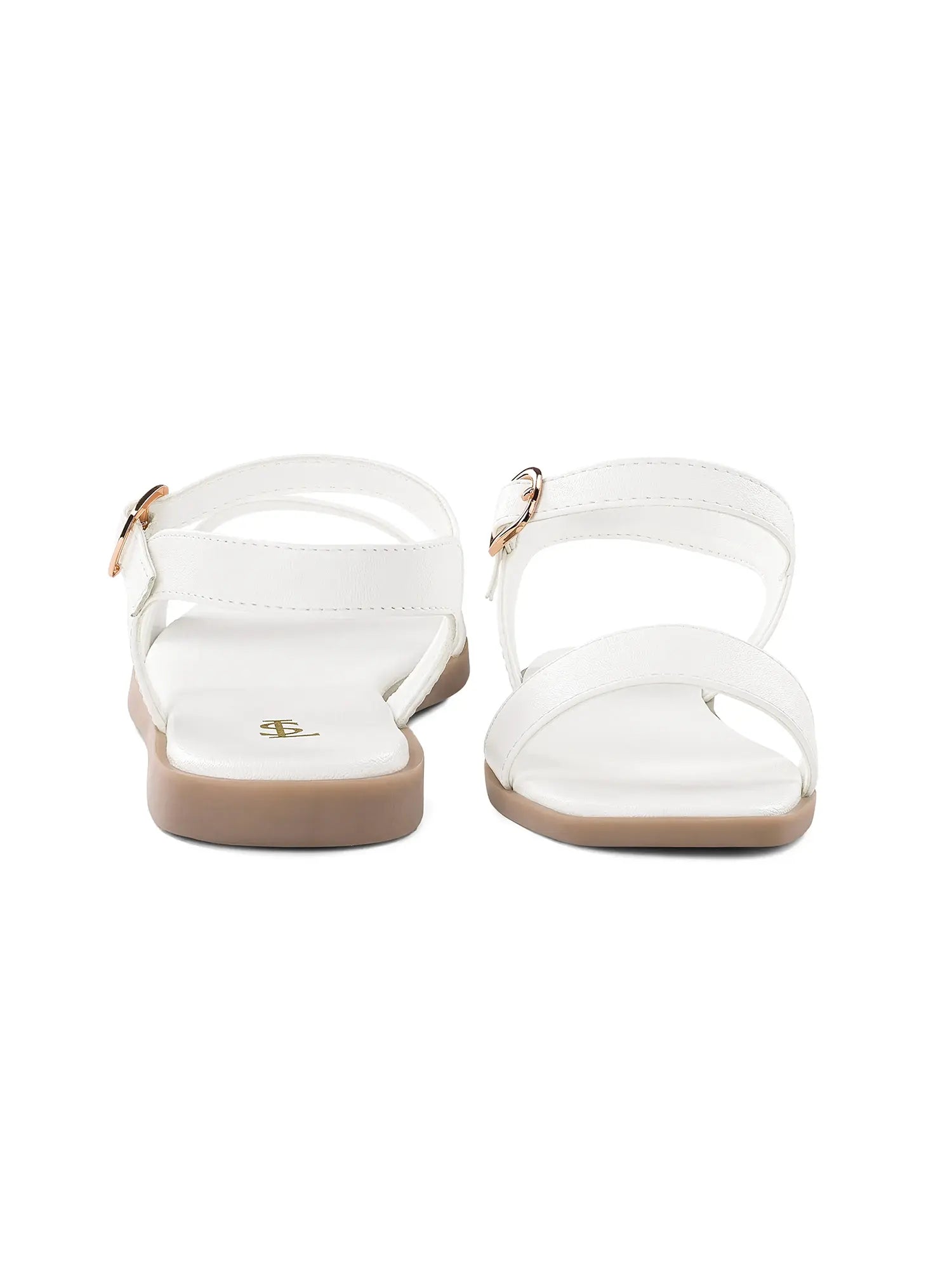 Women's White Slip-On Flat Sandals