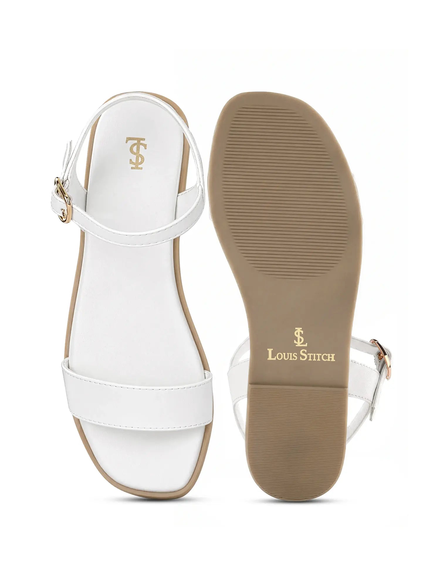 Women's White Slip-On Flat Sandals