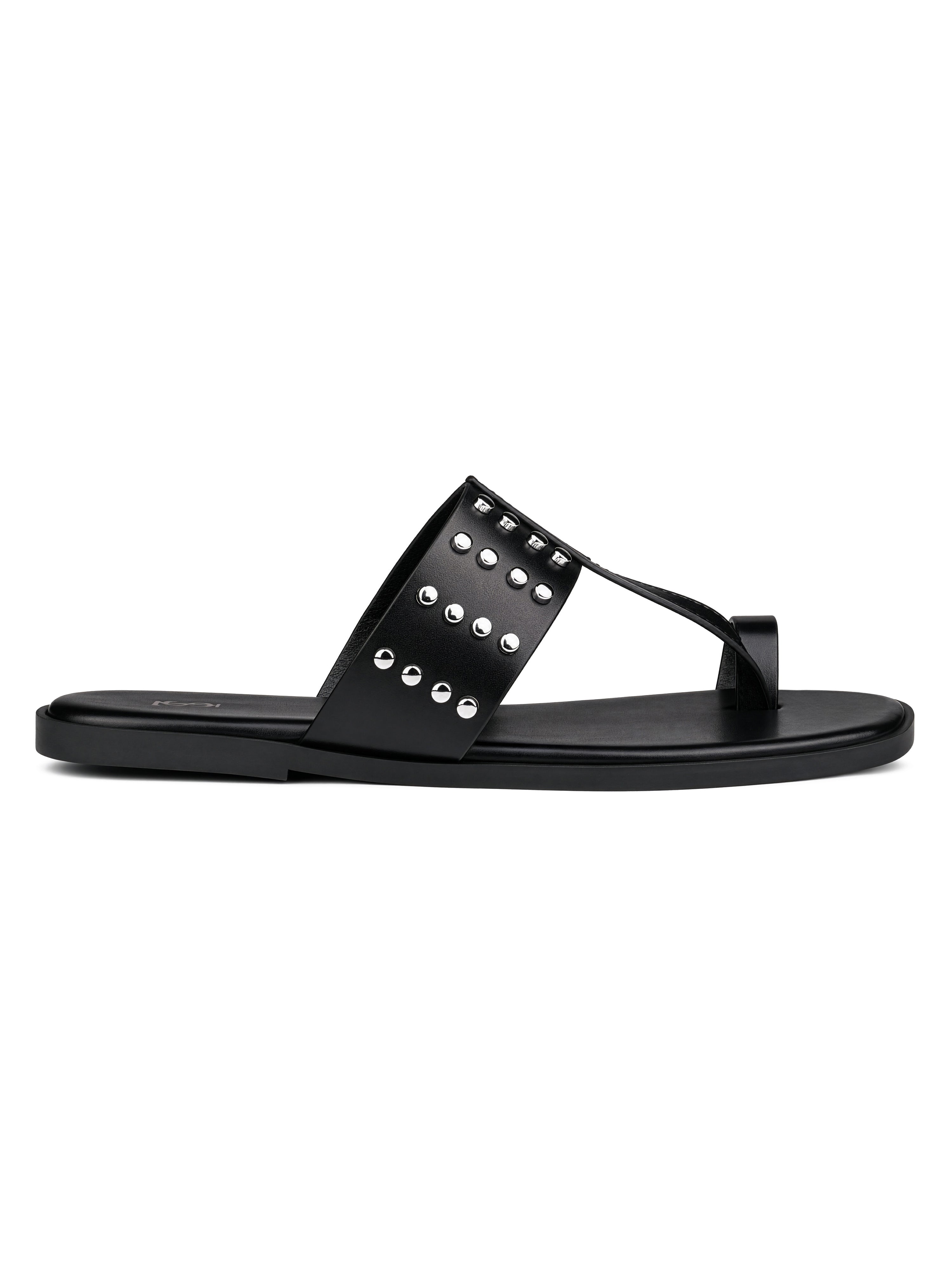 Women's Black Toe-Ring Embellished Beads Sandals