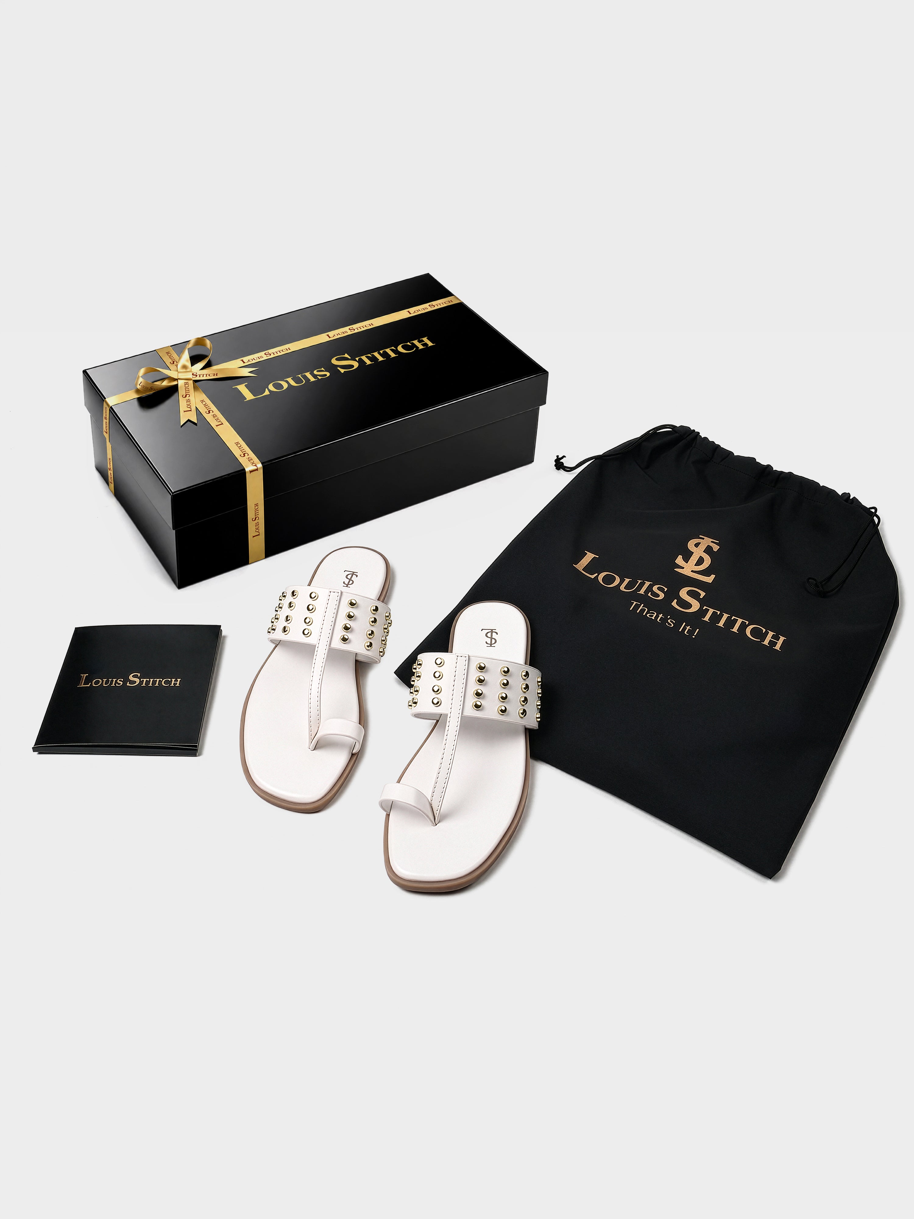 Women's White Toe-Ring Embellished Beads Sandals
