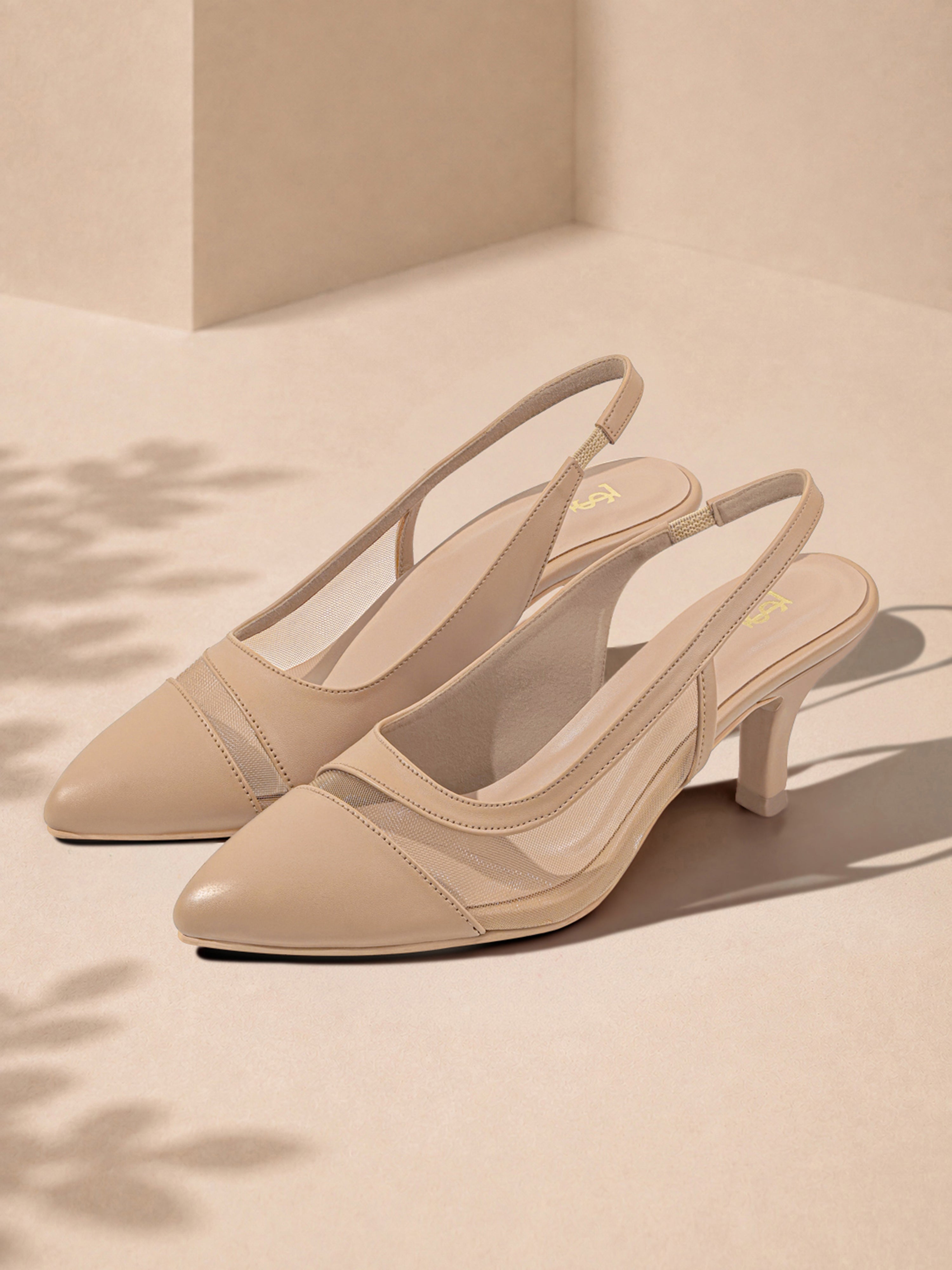 Women's Beige Luxury Comfort Heel Sandals