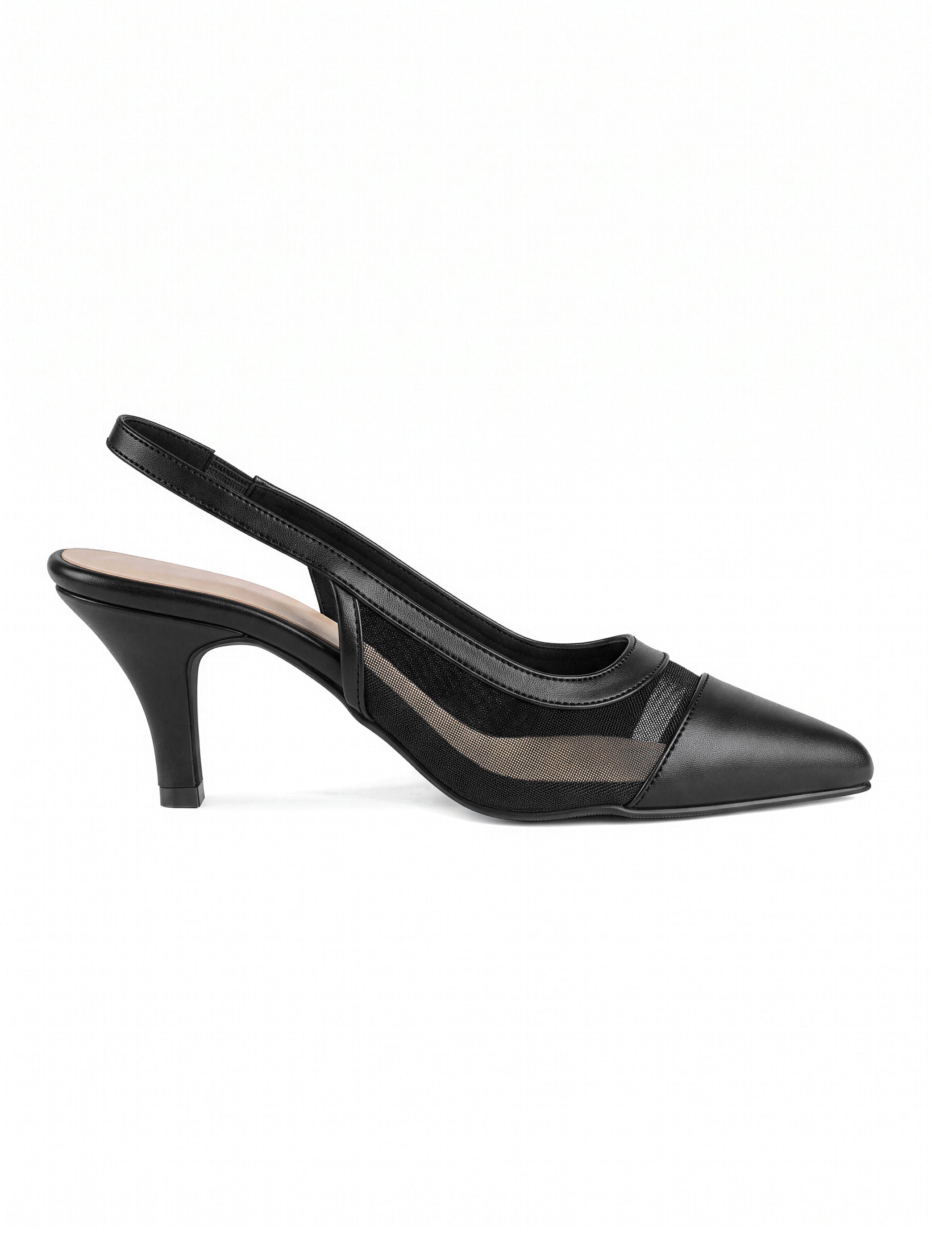 Women's Black Luxury Comfort Heel Sandals