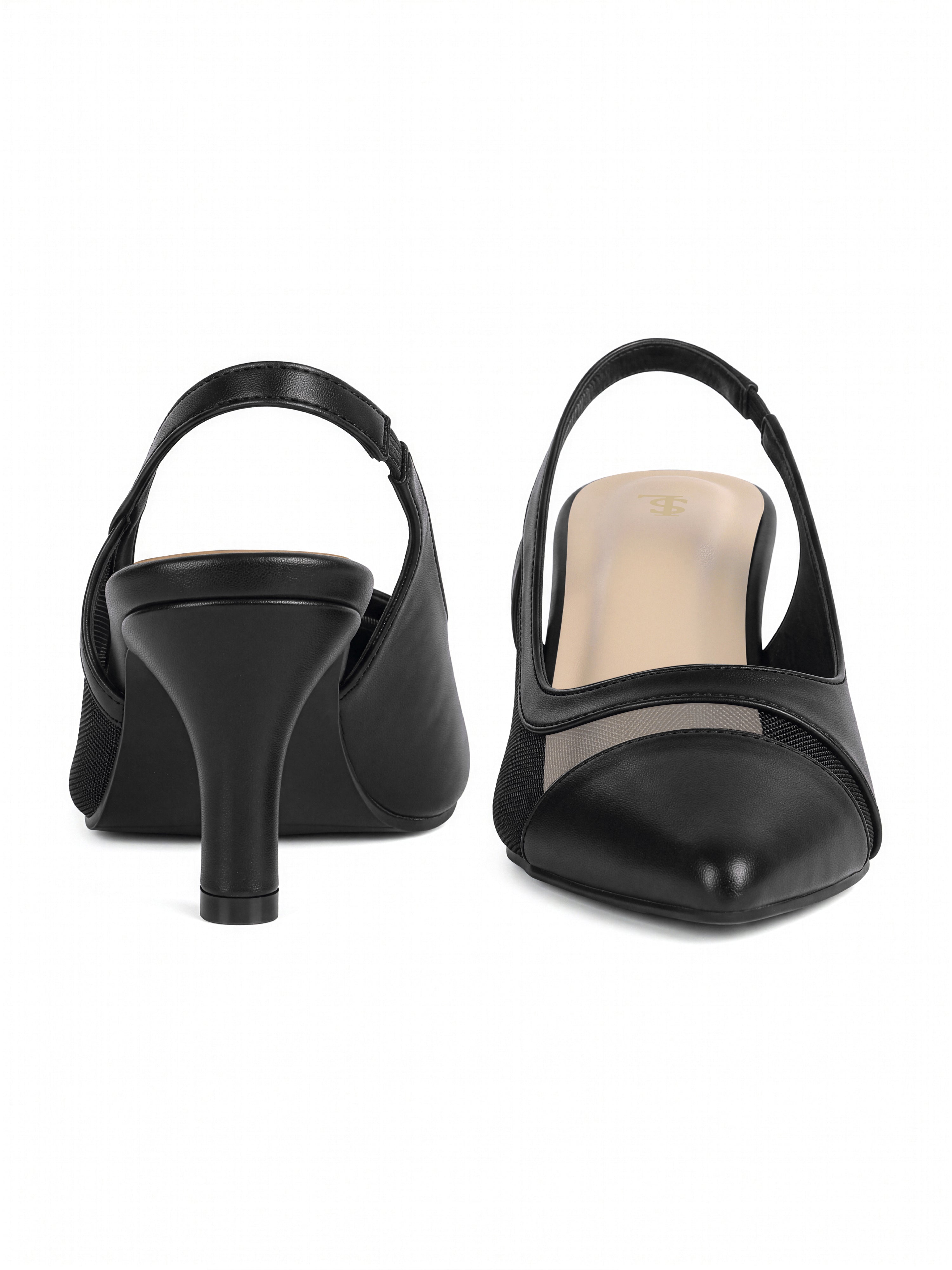 Women's Black Luxury Comfort Heel Sandals