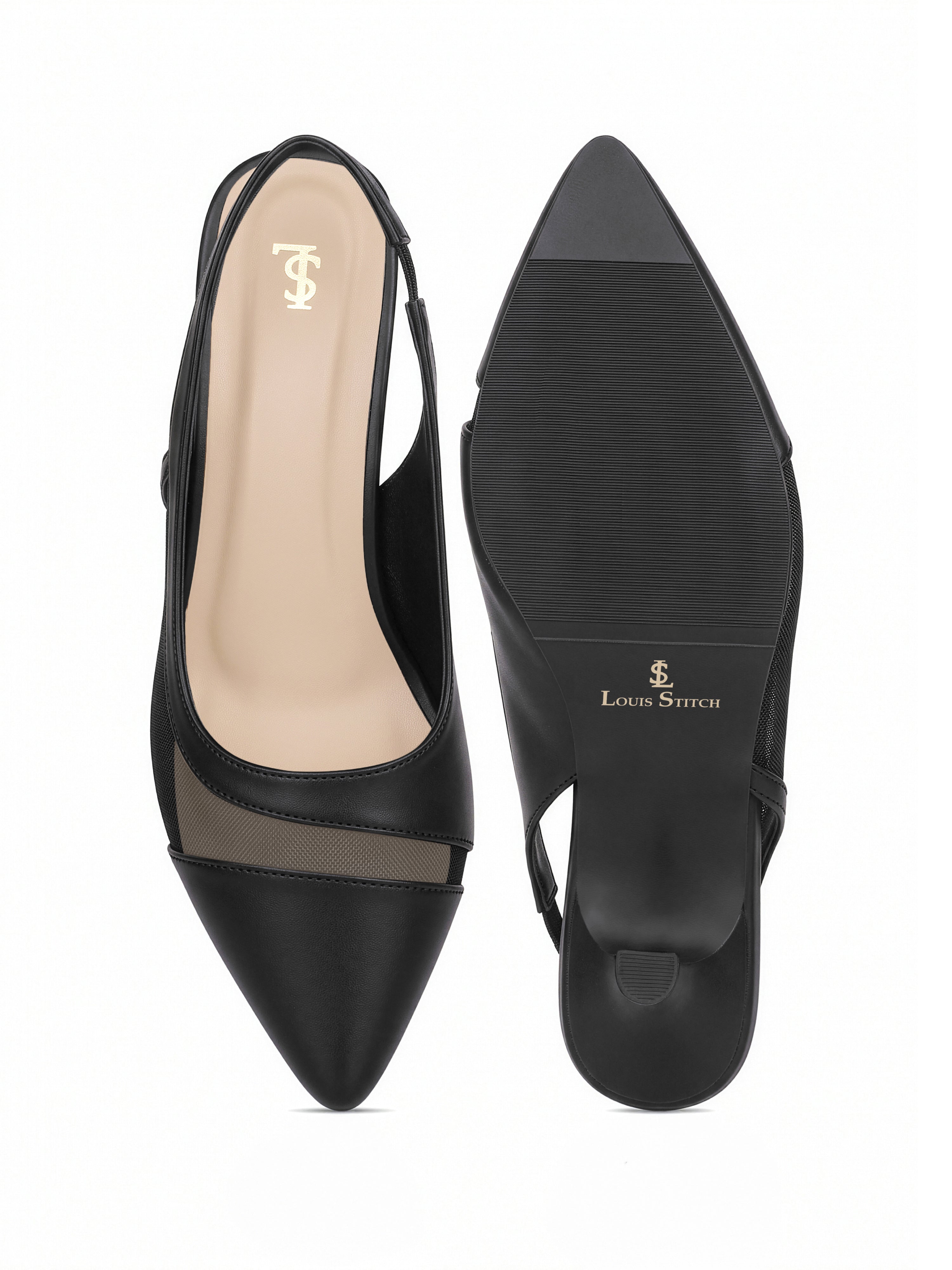Women's Black Luxury Comfort Heel Sandals