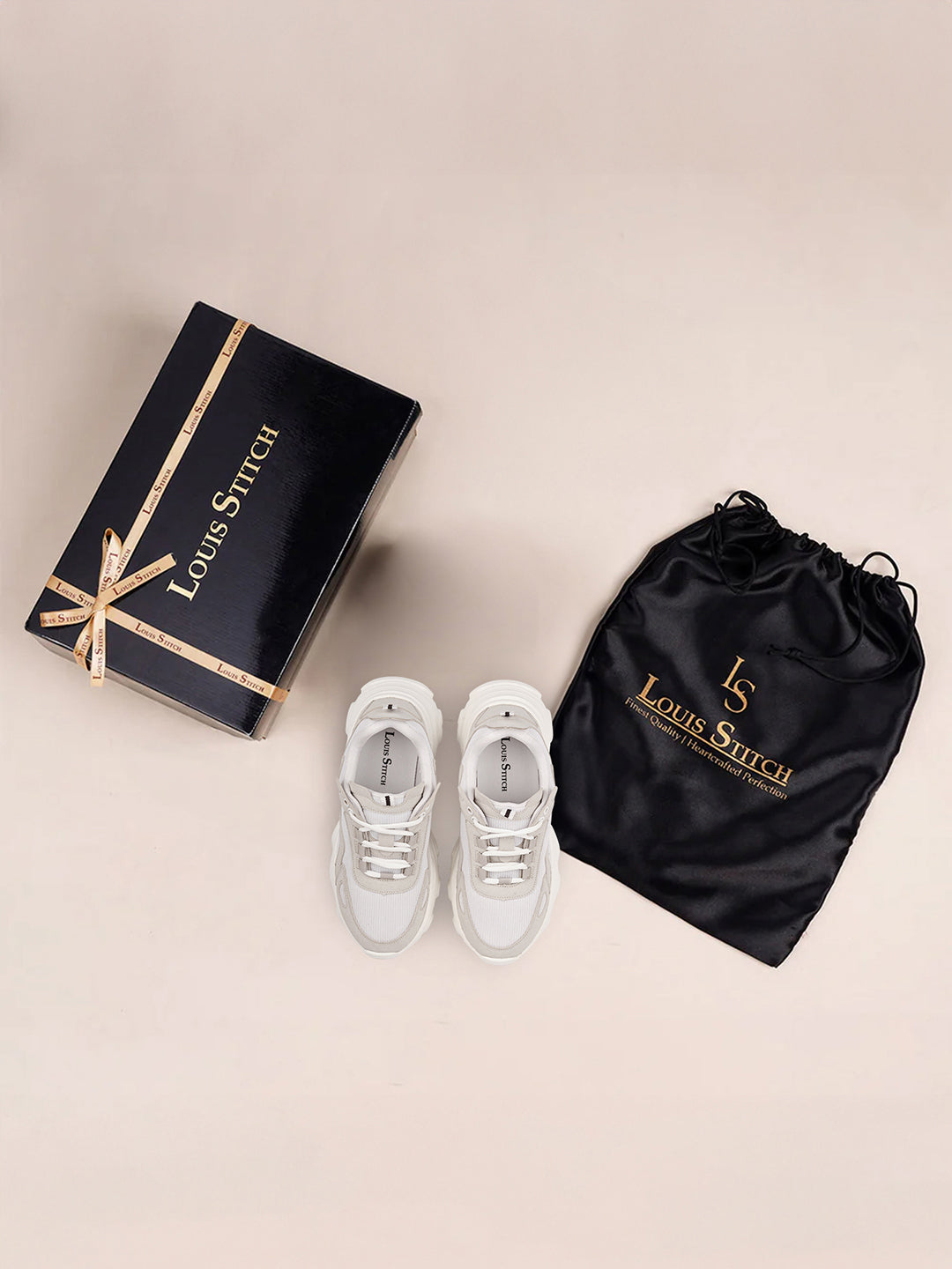 Beige and White Comfortable Women Sneakers