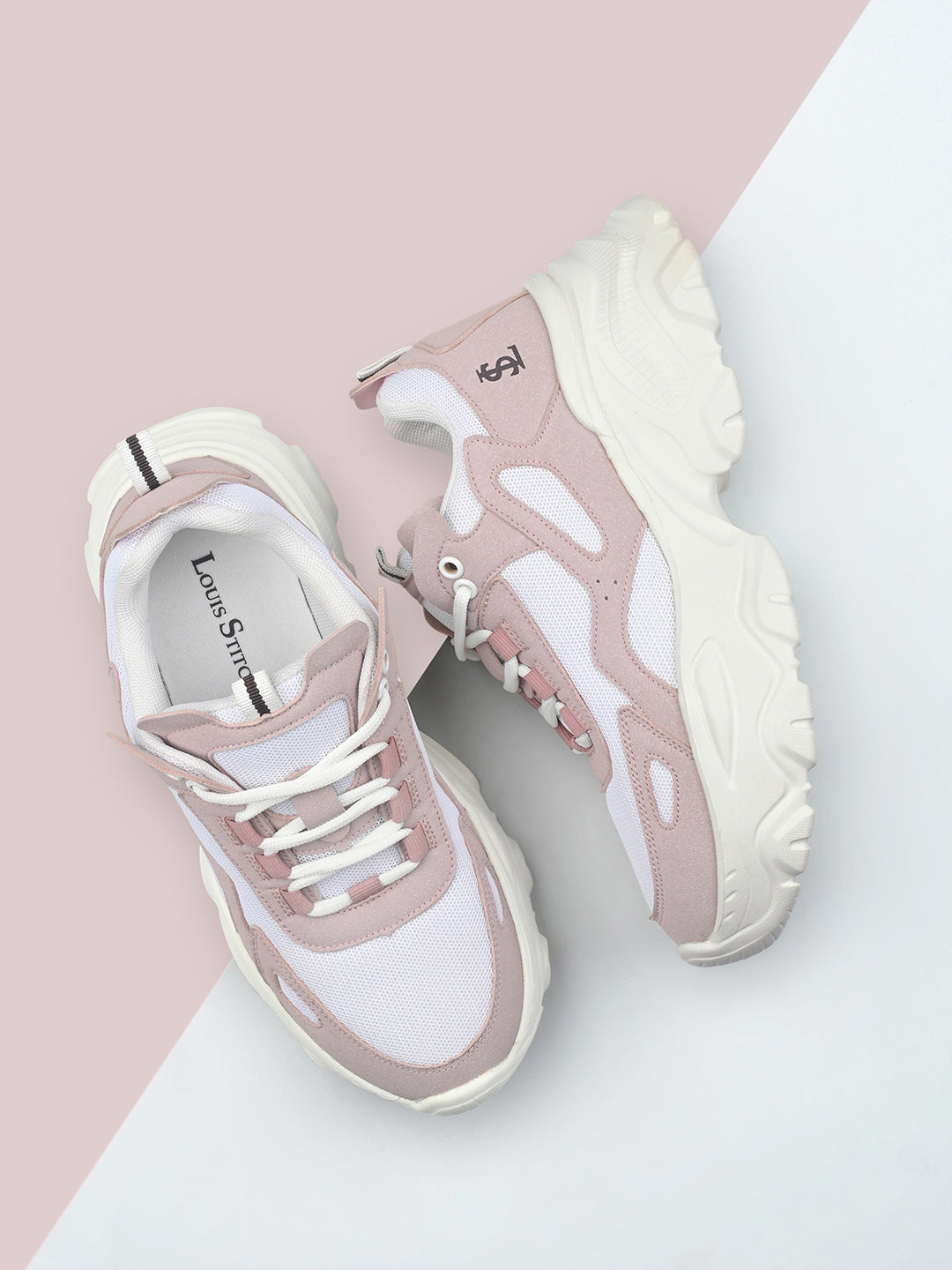 Pink and White Comfortable Women Sneakers
