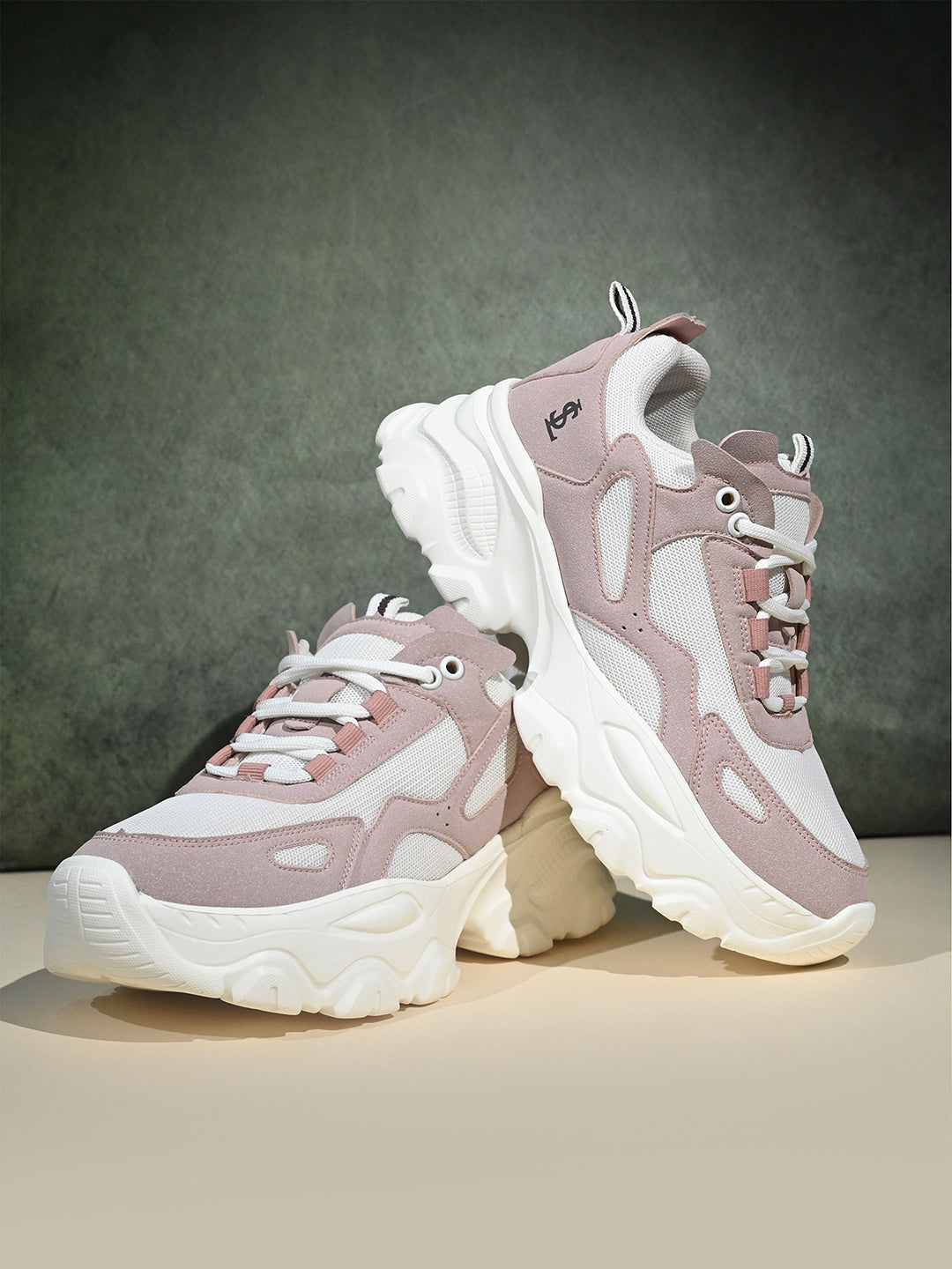 Pink and White Comfortable Women Sneakers