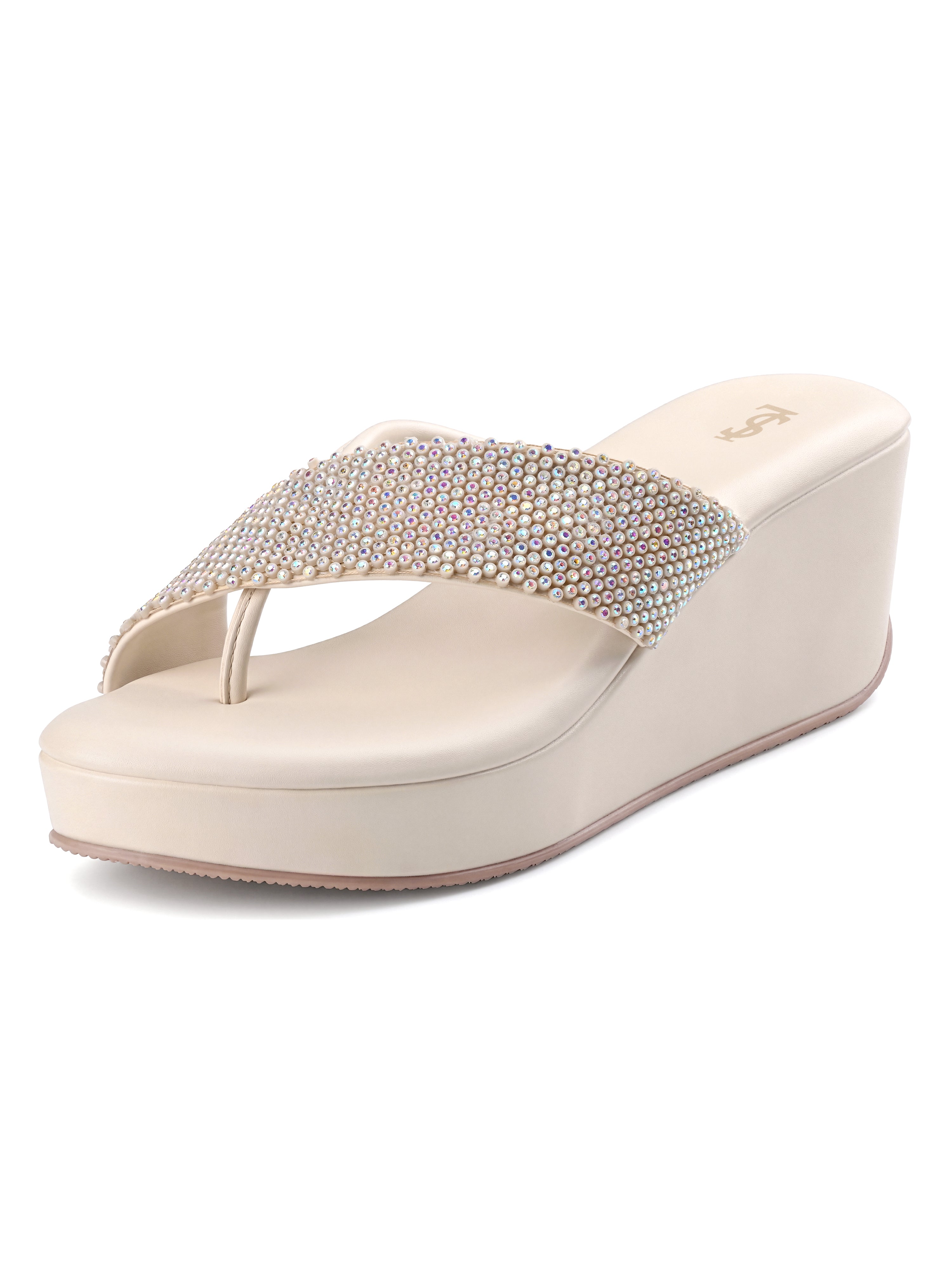 Women's White Luxury Wedge Heel Sandals