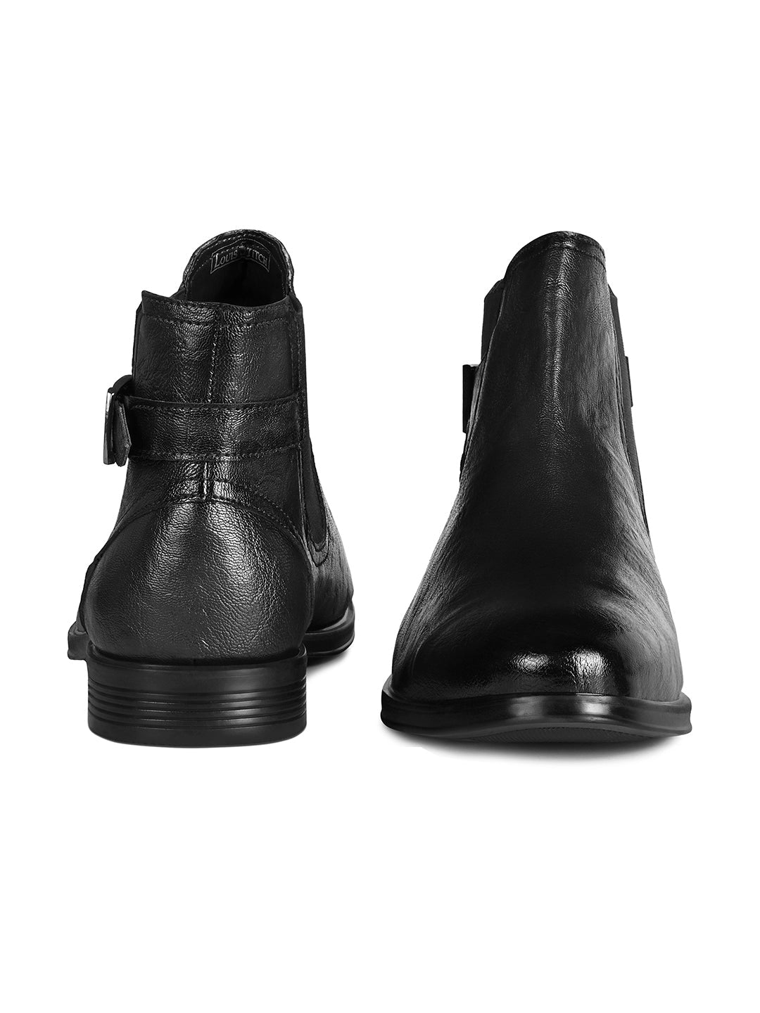Jet Black Mid-Top Ankle Shrunken Chelsea Boots