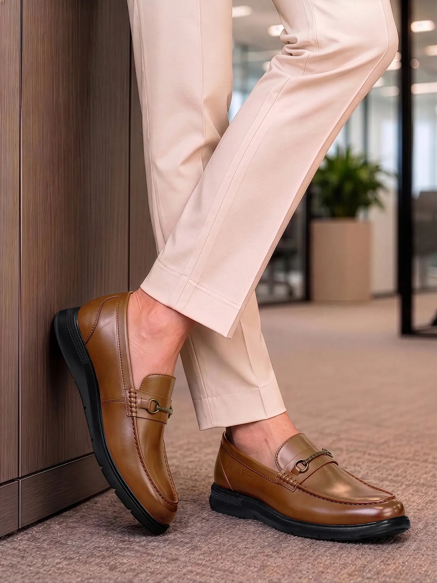 Men’s Russet Tan Formal Moccasin Shoes