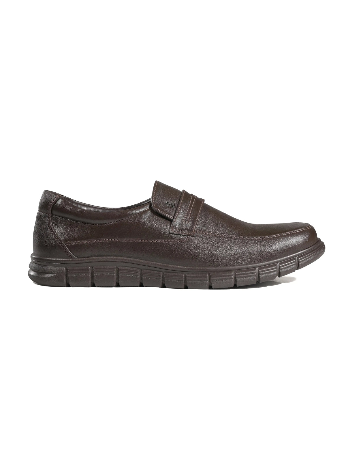 Brunette Brown Leather Comfortable Slip-On Moccasin