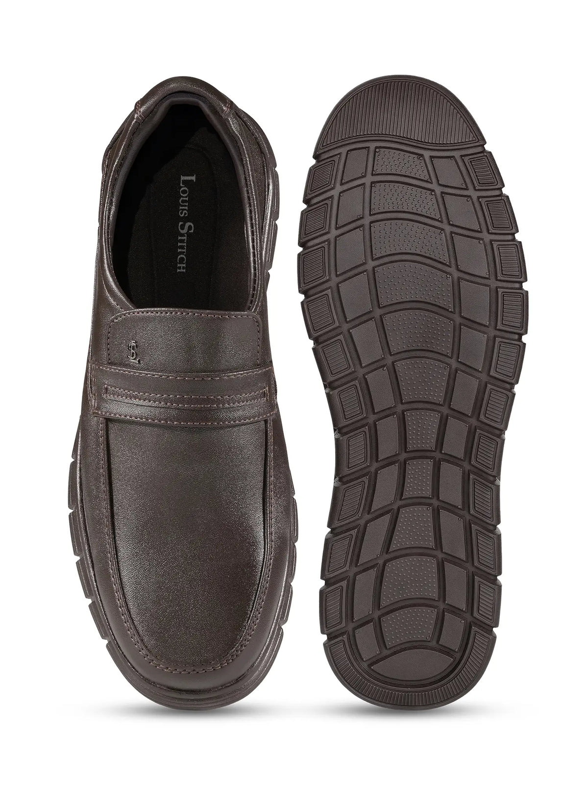 Brunette Brown Leather Comfortable Slip-On Moccasin