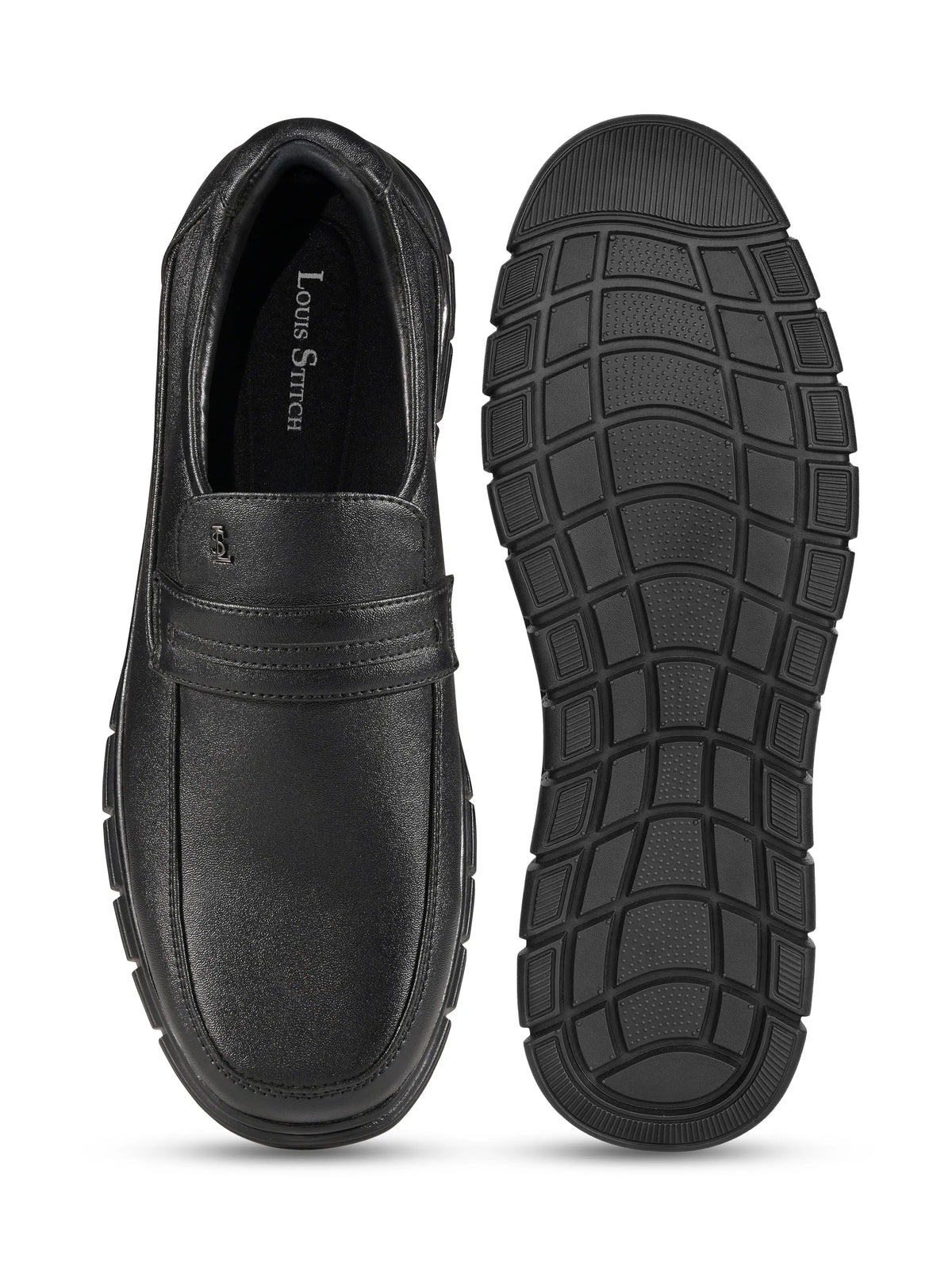 Jet Black Leather Comfortable Slip-On Moccasin