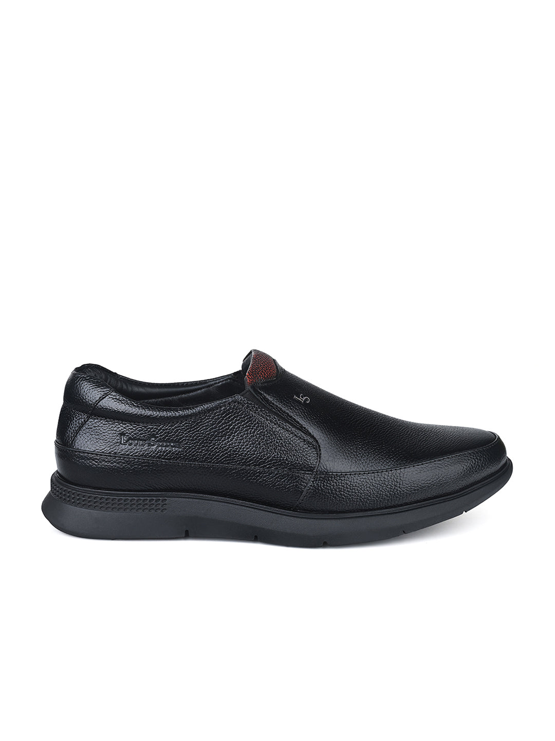 Jet Black Genuine Leather Slip-On Bernish Tone Moccasin Shoes