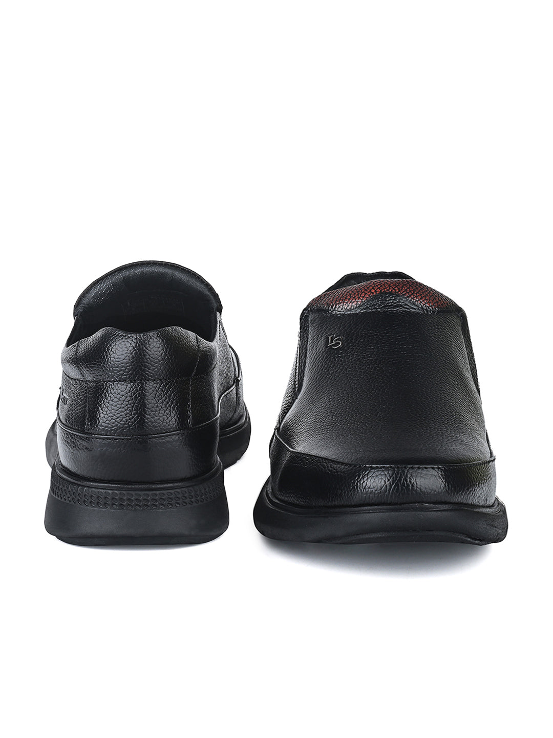 Jet Black Genuine Leather Slip-On Bernish Tone Moccasin Shoes