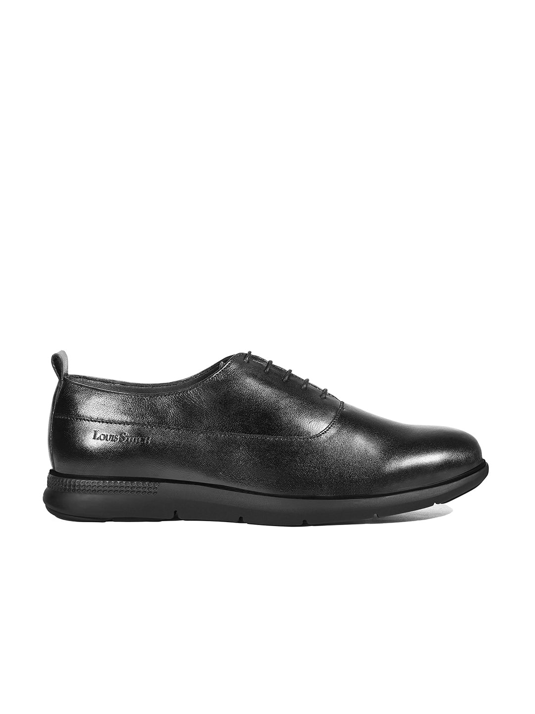 Jet Black Leather Ultra Lightweight Derby Shoes