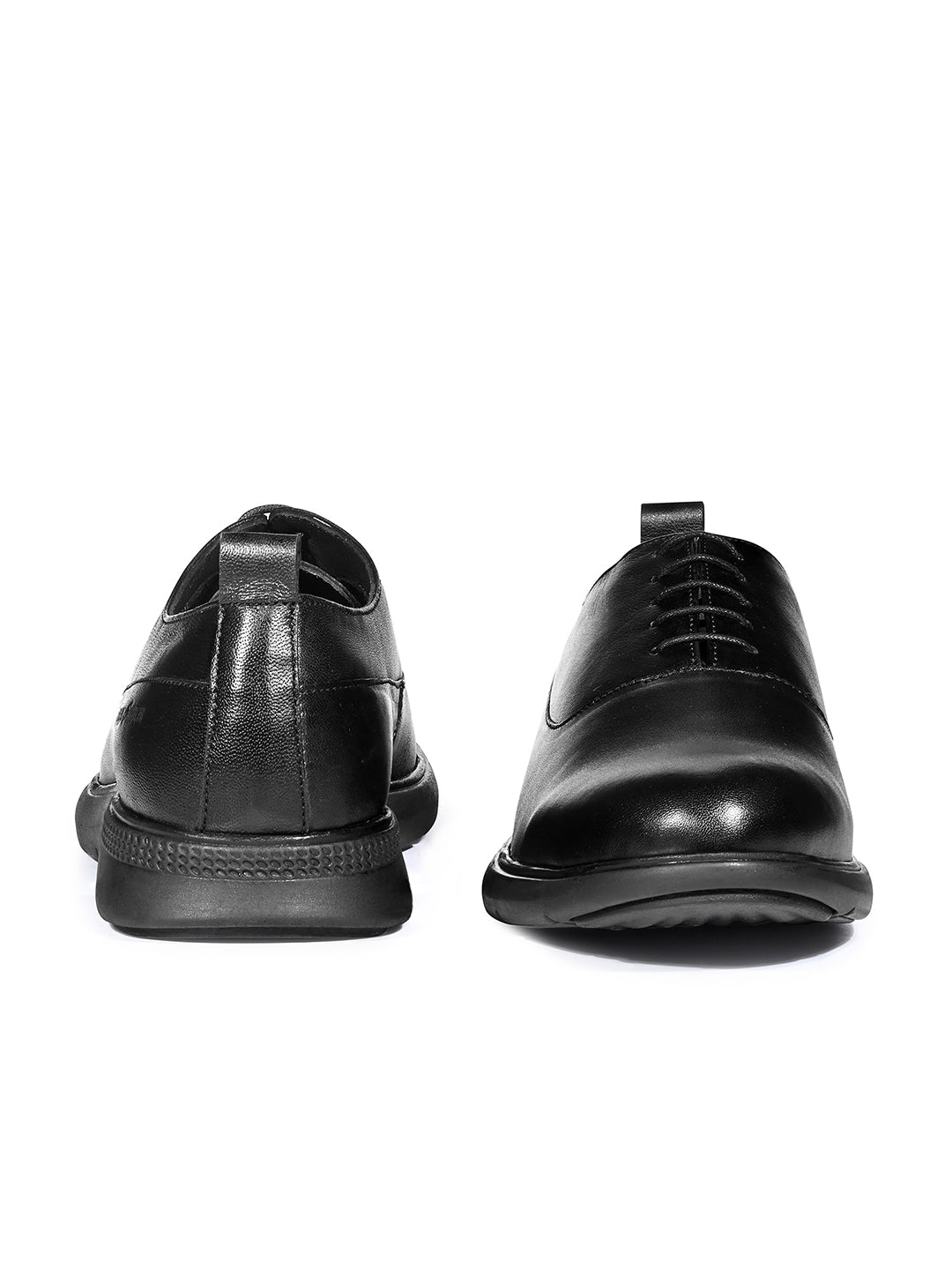 Jet Black Leather Ultra Lightweight Derby Shoes