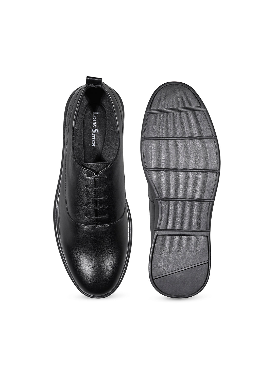 Jet Black Leather Ultra Lightweight Derby Shoes