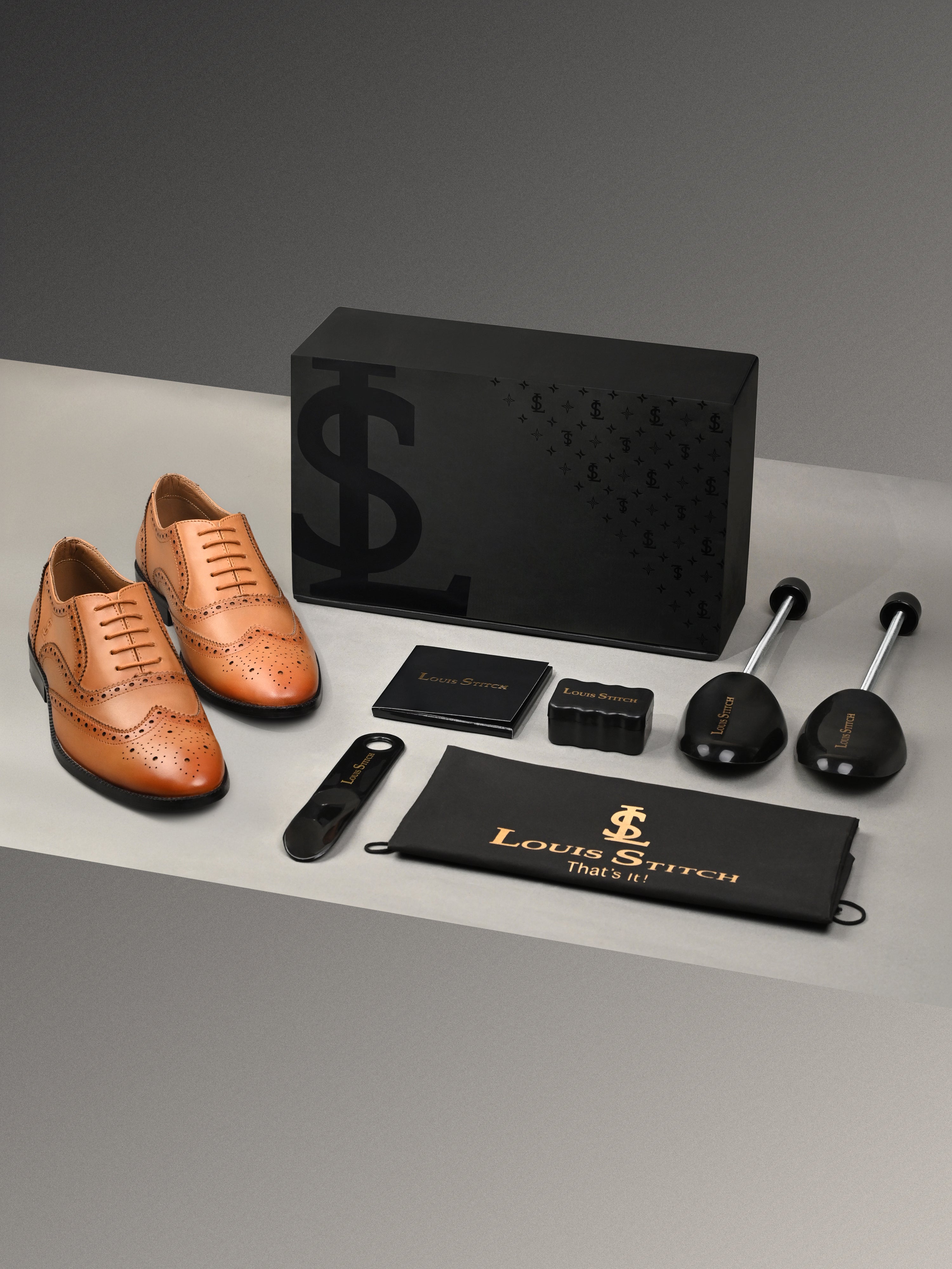 Russet Tan Italian Crust Leather Formal Brogue