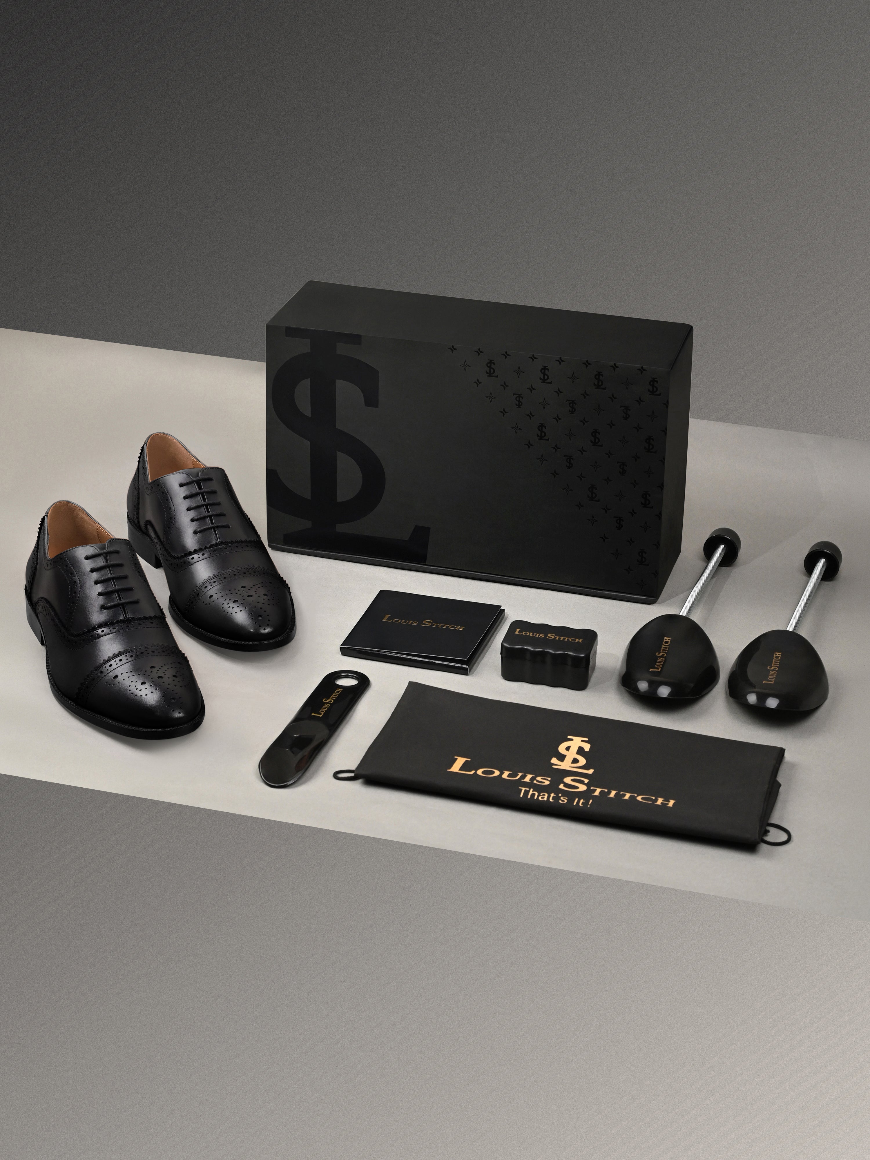 Jet Black Italian Crust Leather Formal Oxford